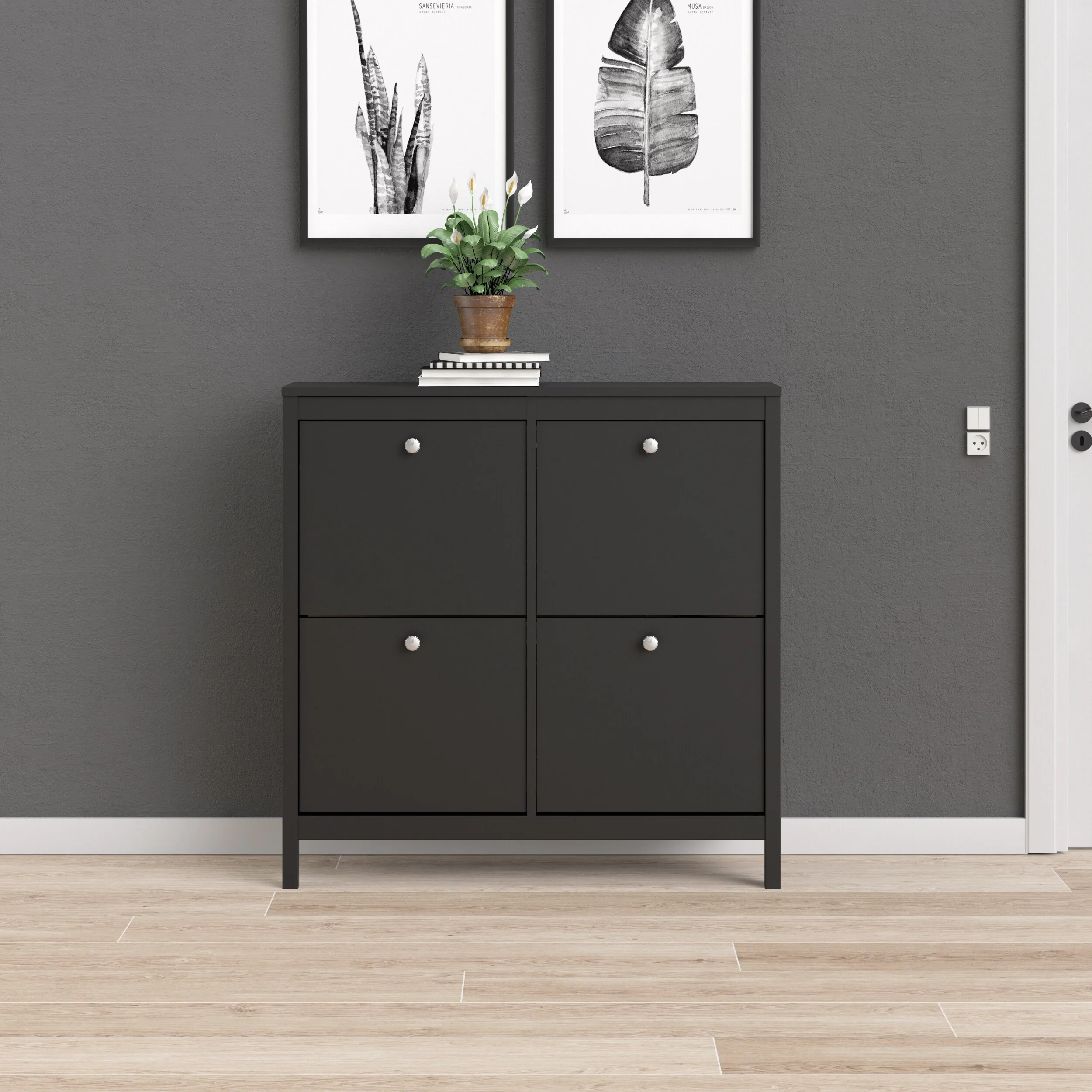 Porch & Den Madrid 4-Drawer Shoe Cabinet