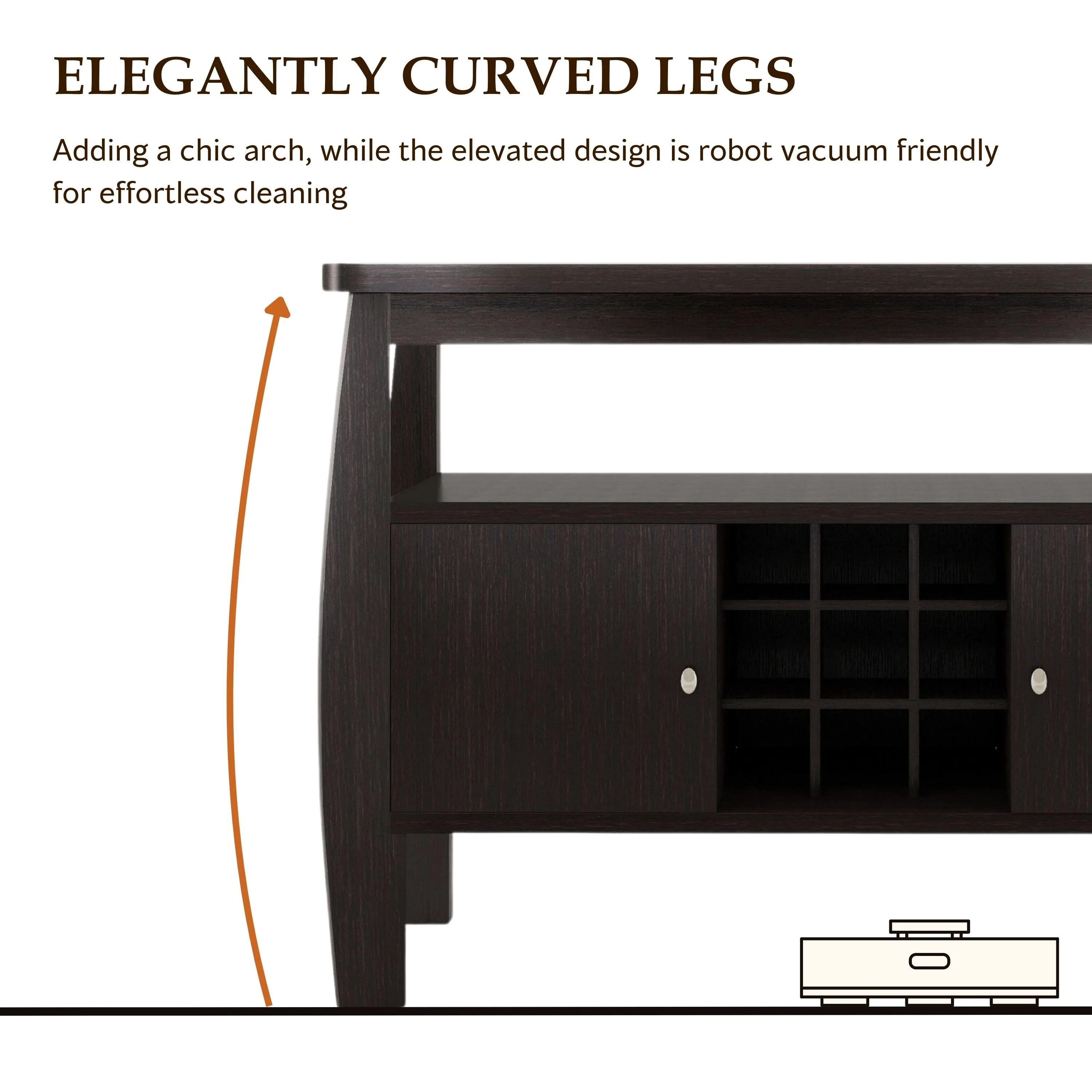 Furniture of America True Modern 51-inch Cappuccino 1-shelf Buffet Table