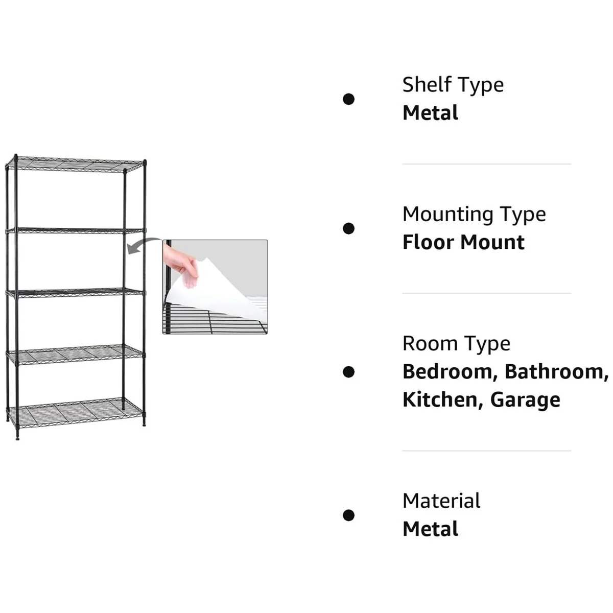 4/5-Tier Steel Shelving Unit Heavy-Duty Storage Rack