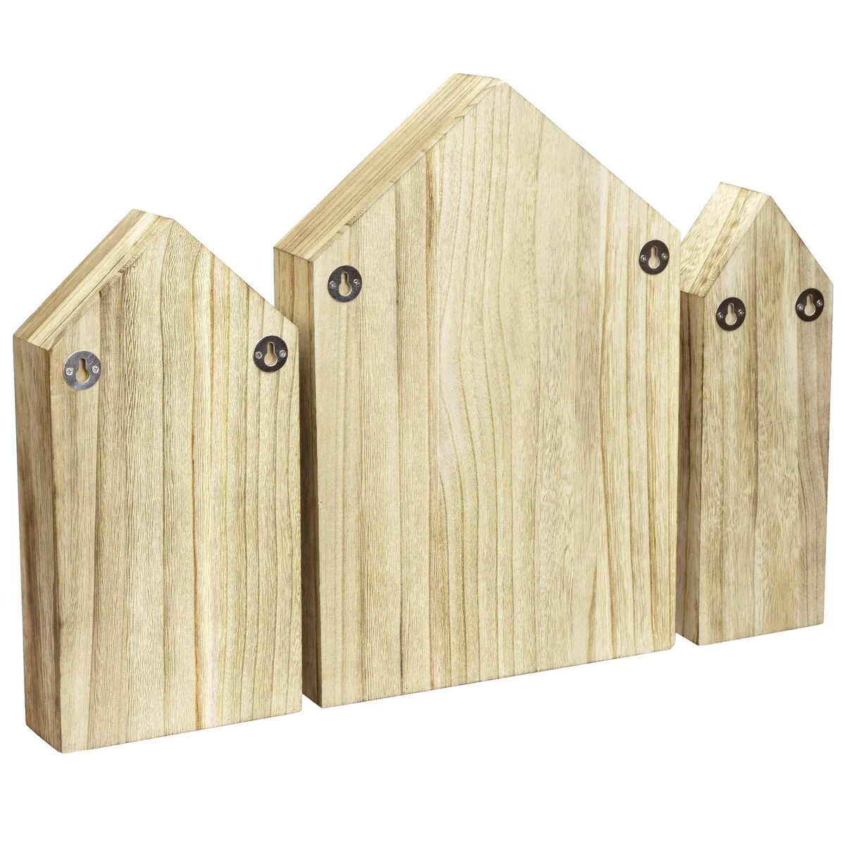 House-Shaped Wooden Shadow Cubby Display Shelf, Set of 3