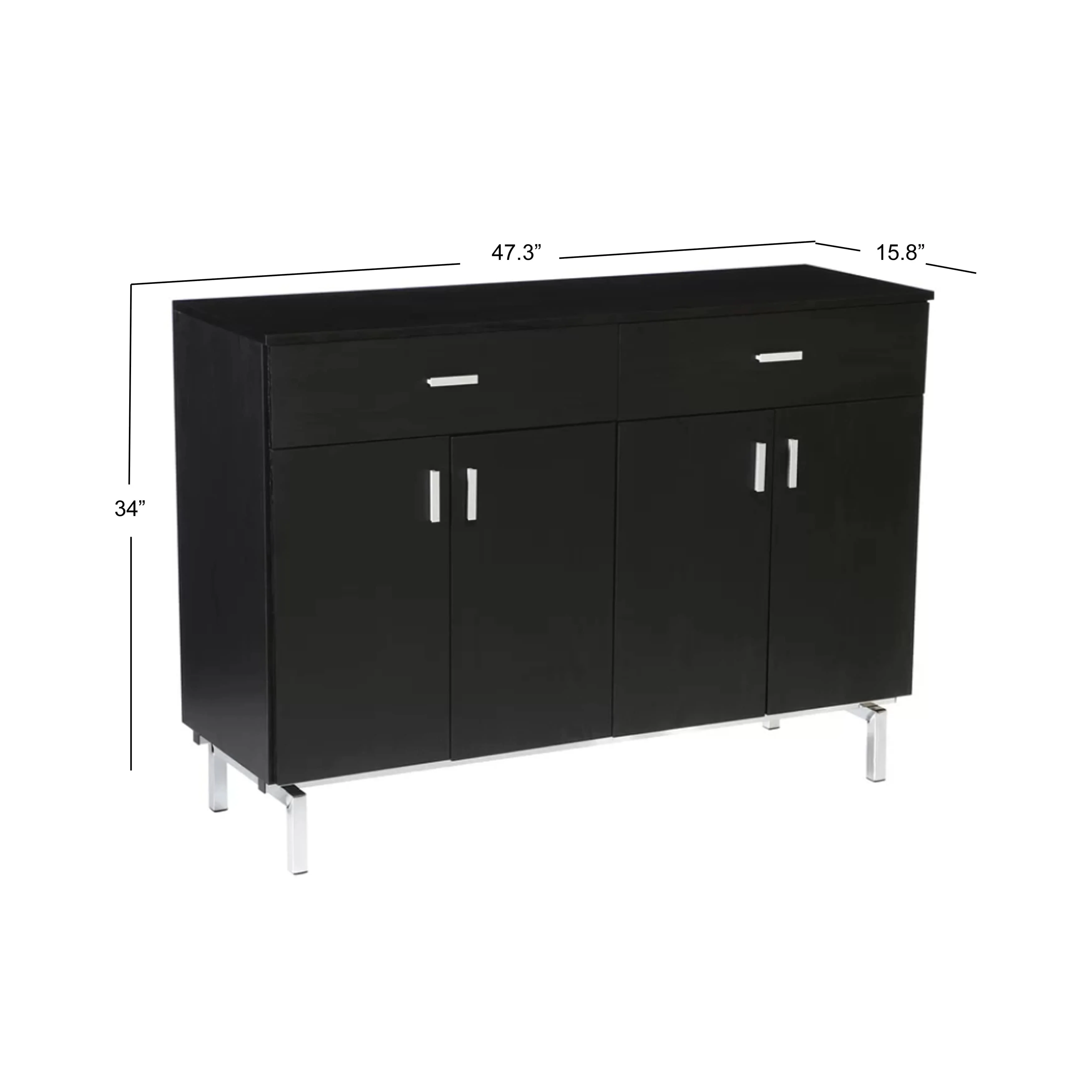 Furniture of America Mason Modern 2-drawer Closed Storage Buffet with Wine Rack