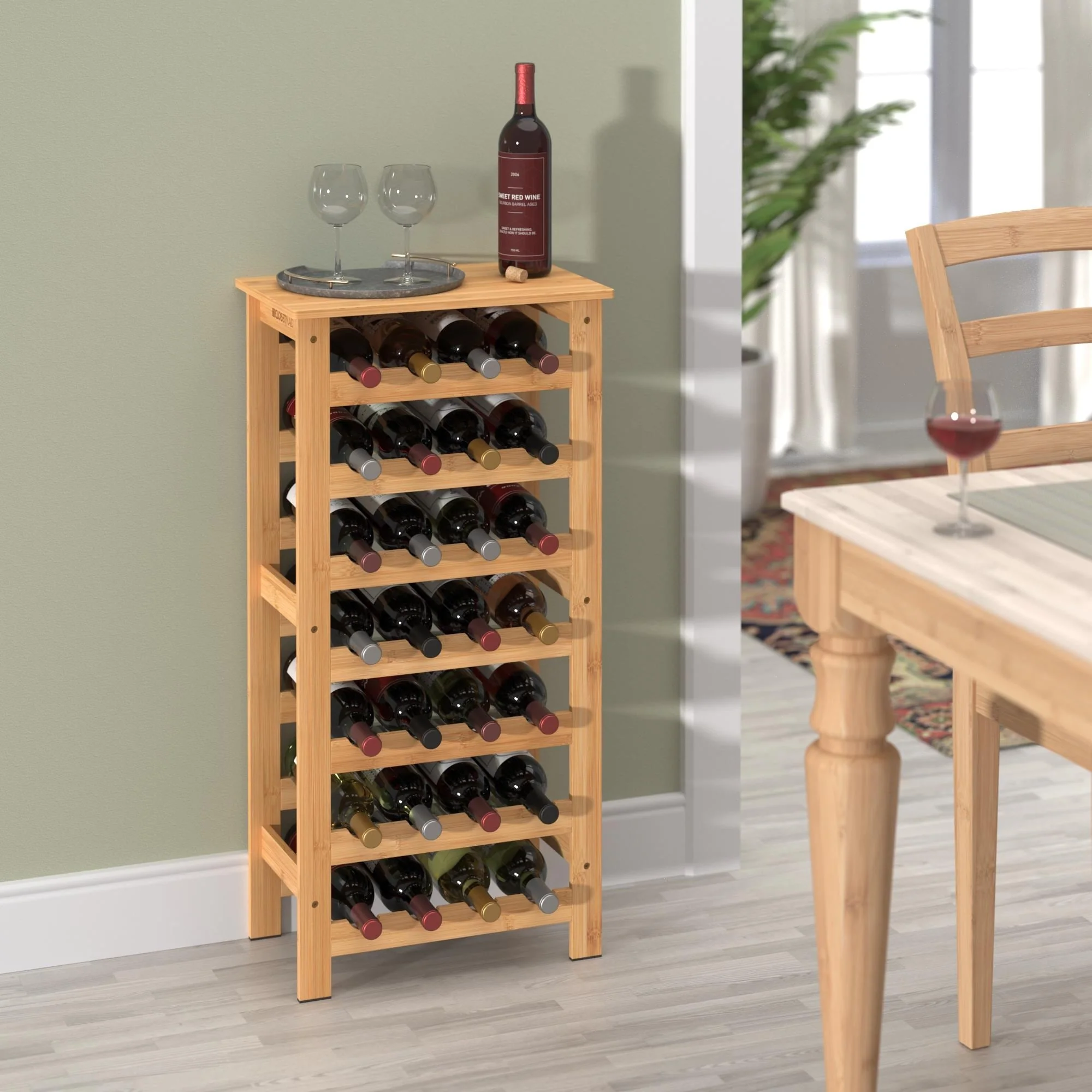 ClosetMaid Bamboo 28-Bottle Wine Rack