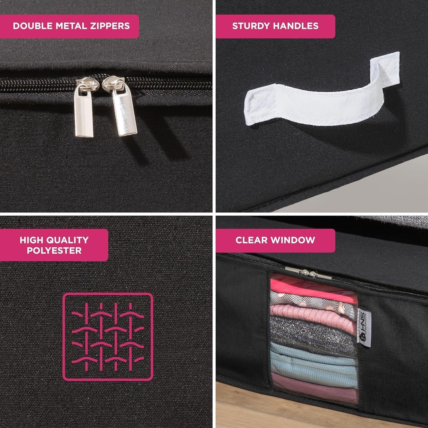 Clothes Storage Bag Organizer with Cedar Insert to Protect from Moths, Moist, Dirt, Dust etc. - Set of 2 Bags