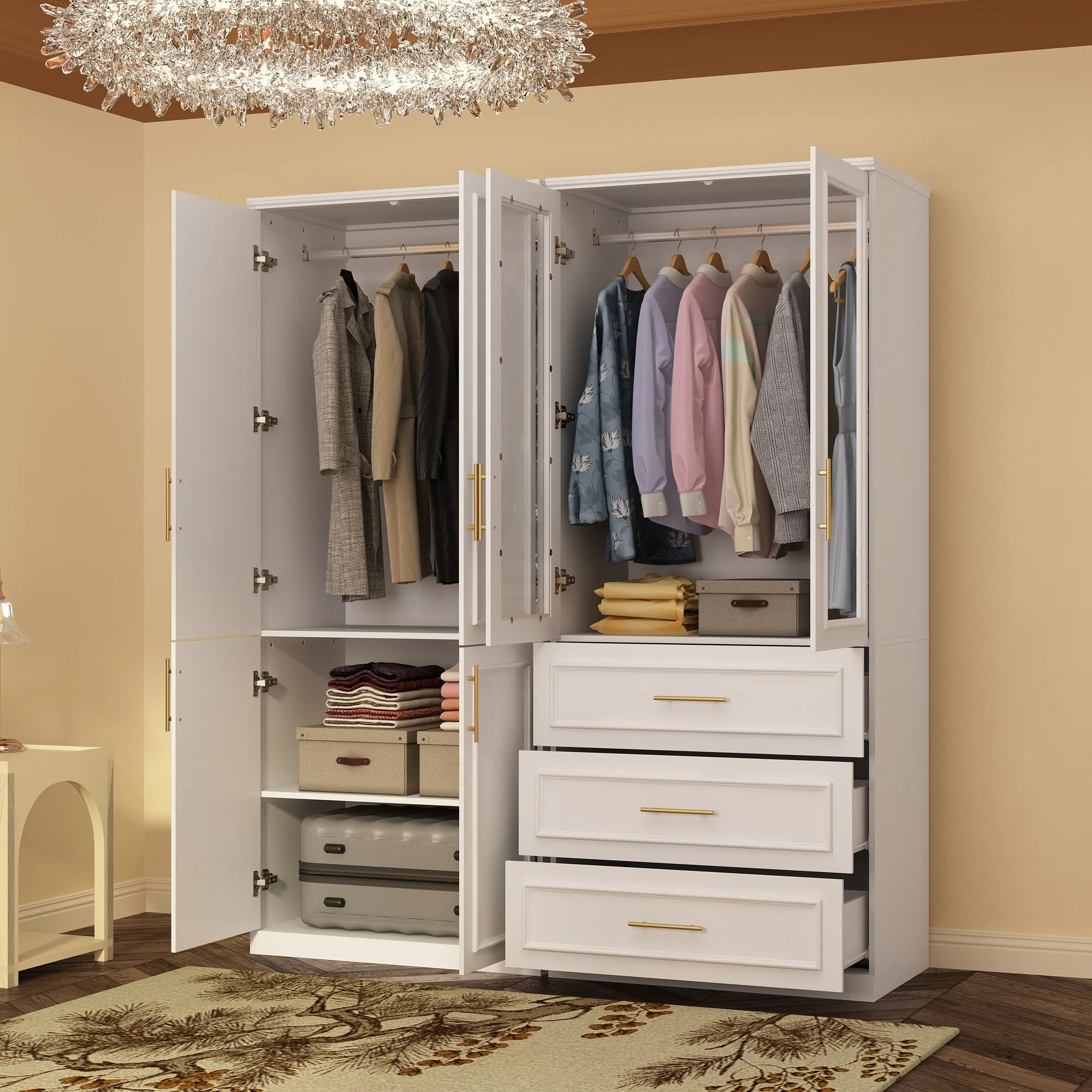 Modular Wardrobe Combo Armoires Closet Freestanding Cabinet Organizer