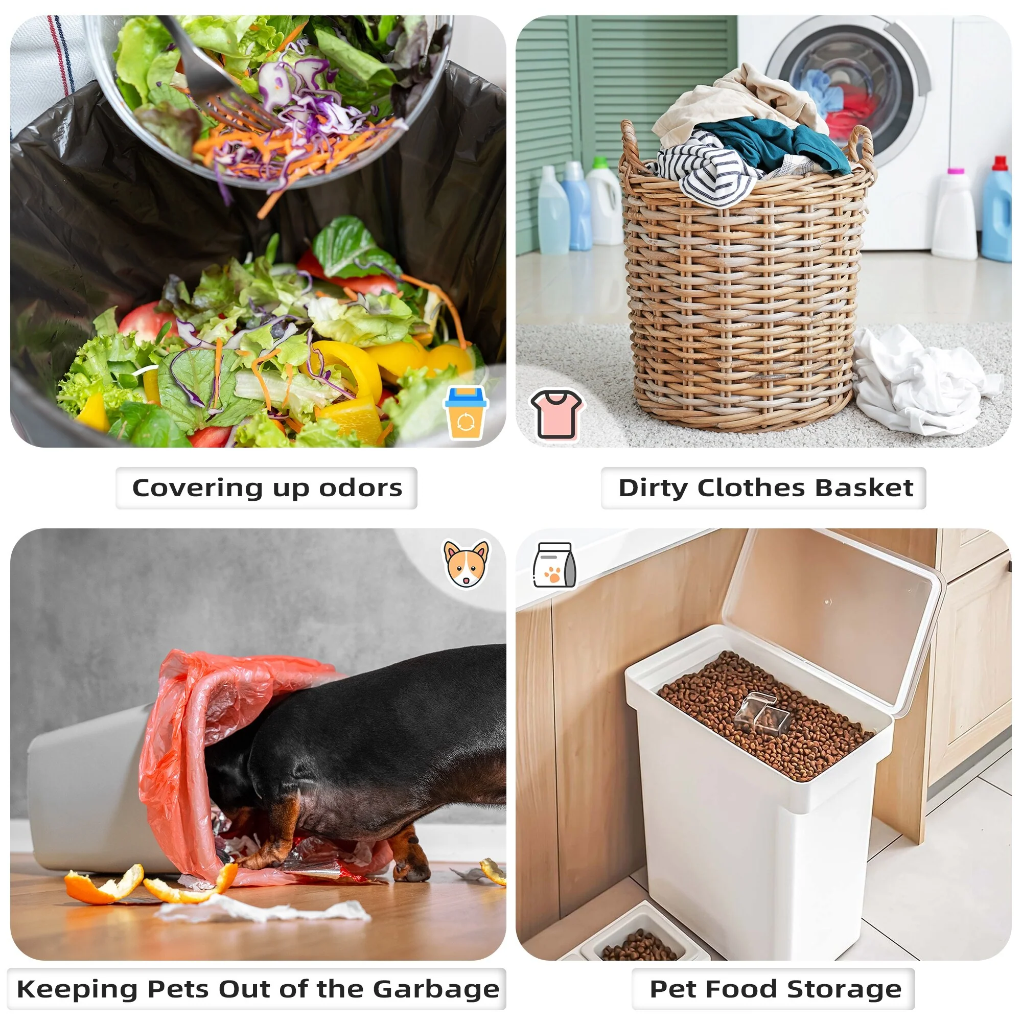 Erommy Tilt Out Trash Cabinet, Wooden Kitchen Trash Can Free Standing Waste Bin, Recycling Hideaway Garbage Can Holder