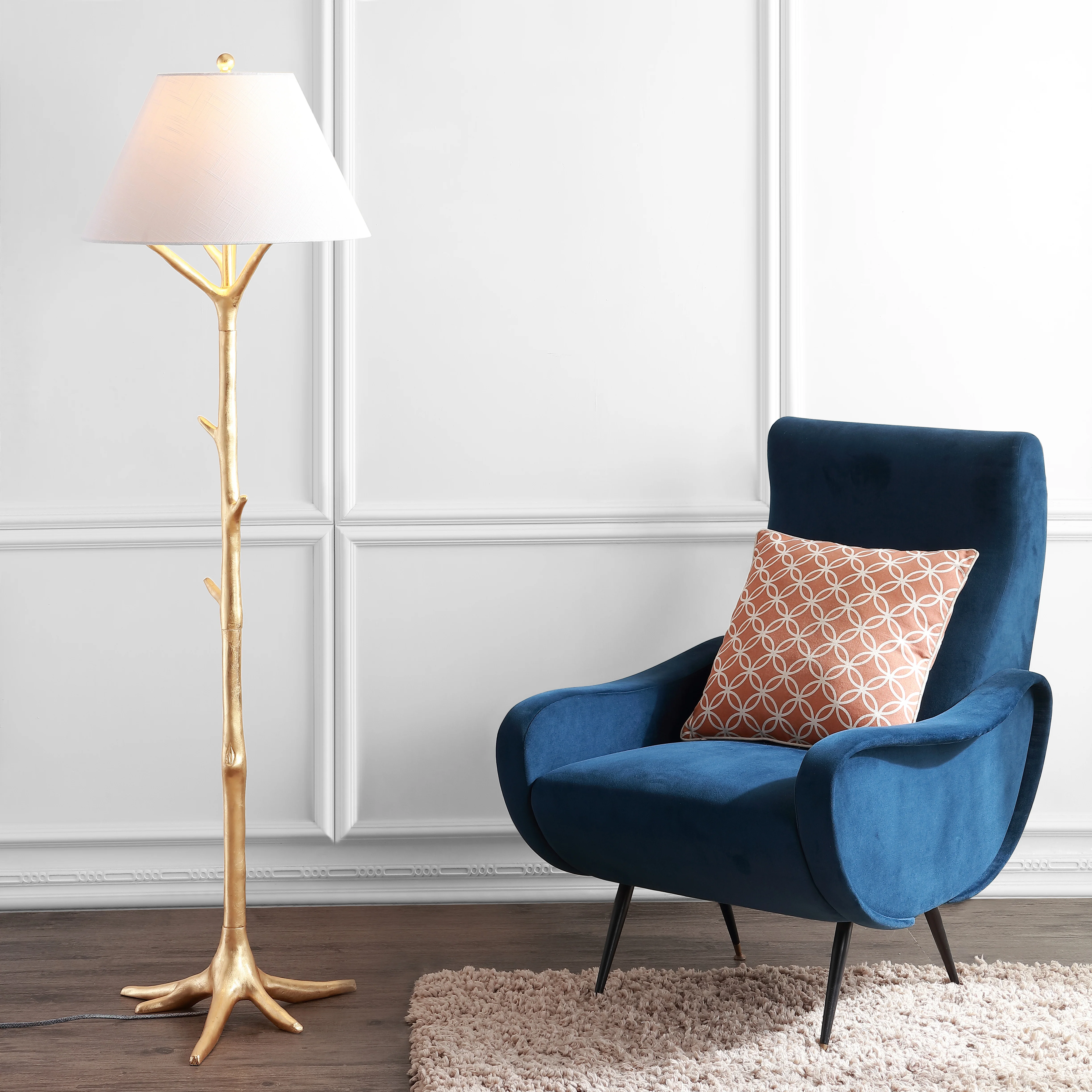 Arbor Faux Bois Resin LED Floor Lamp