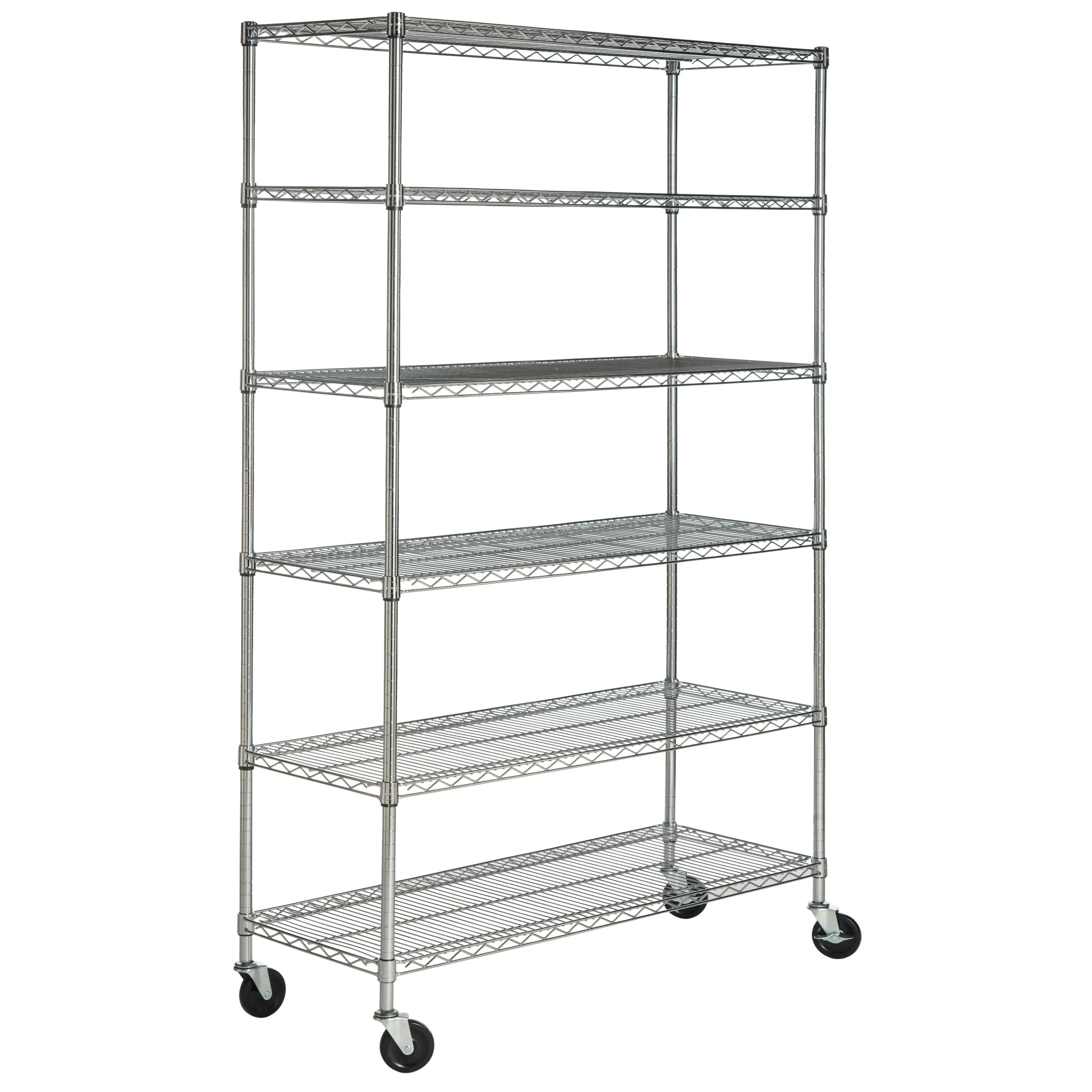 SAFAVIEH Storage Felecia 6 Tier Heavy Duty Commercial Chrome Wire Shelf - 47.6