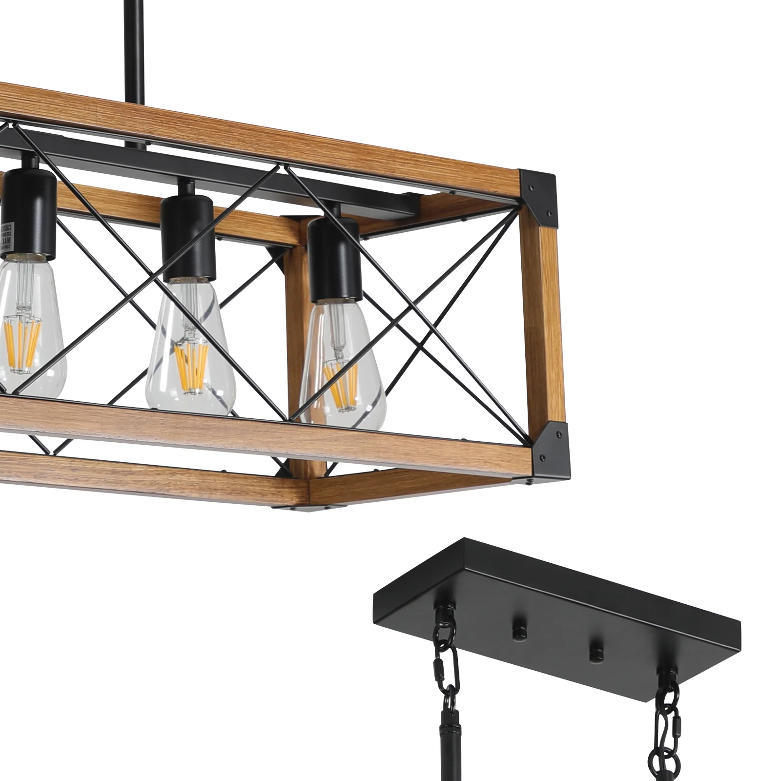 32 Rectangle Pendant Light with 5 Lights and Adjustable Height Boom