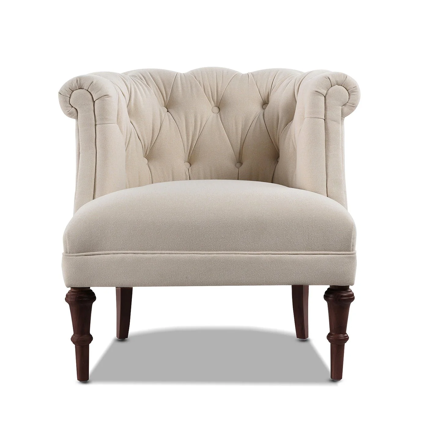 Comforts Upholstered Accent Chair with Recessed Arms and Barrel Design