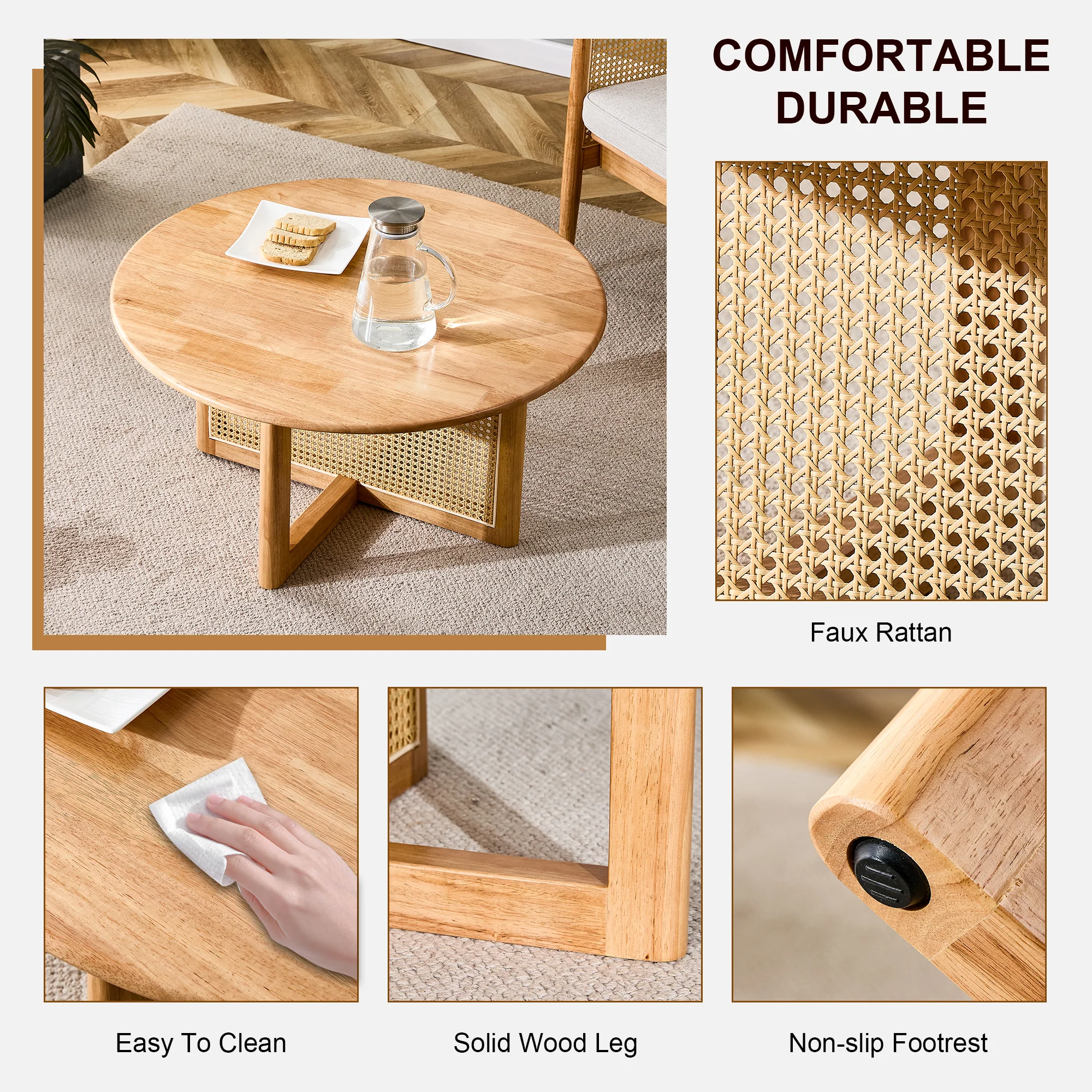 Naturally Elegant Wooden Coffee Table