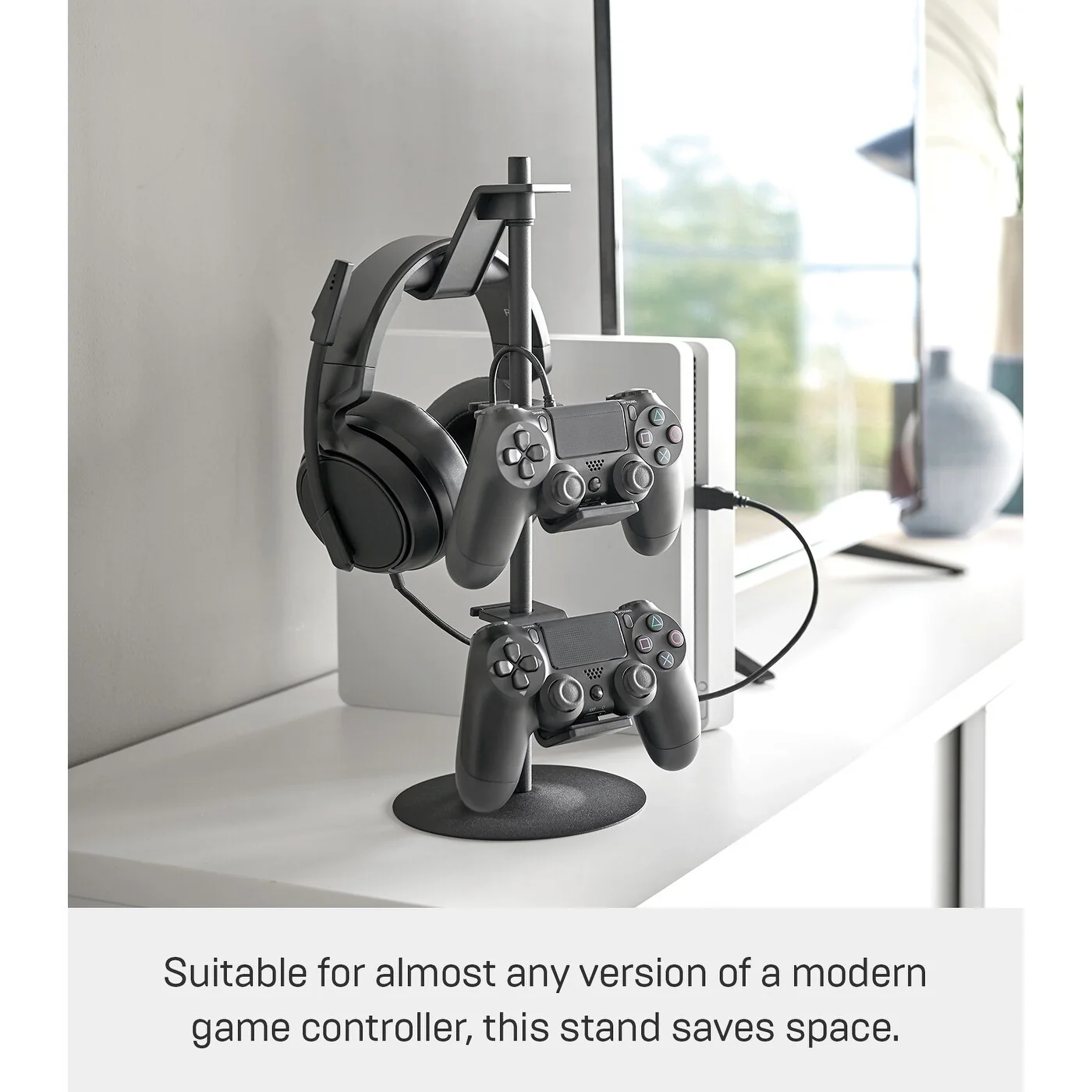 Yamazaki Home Controller Stand, Steel, Adjustable - L 6.69 x W 6.69 x H 15.16 inches