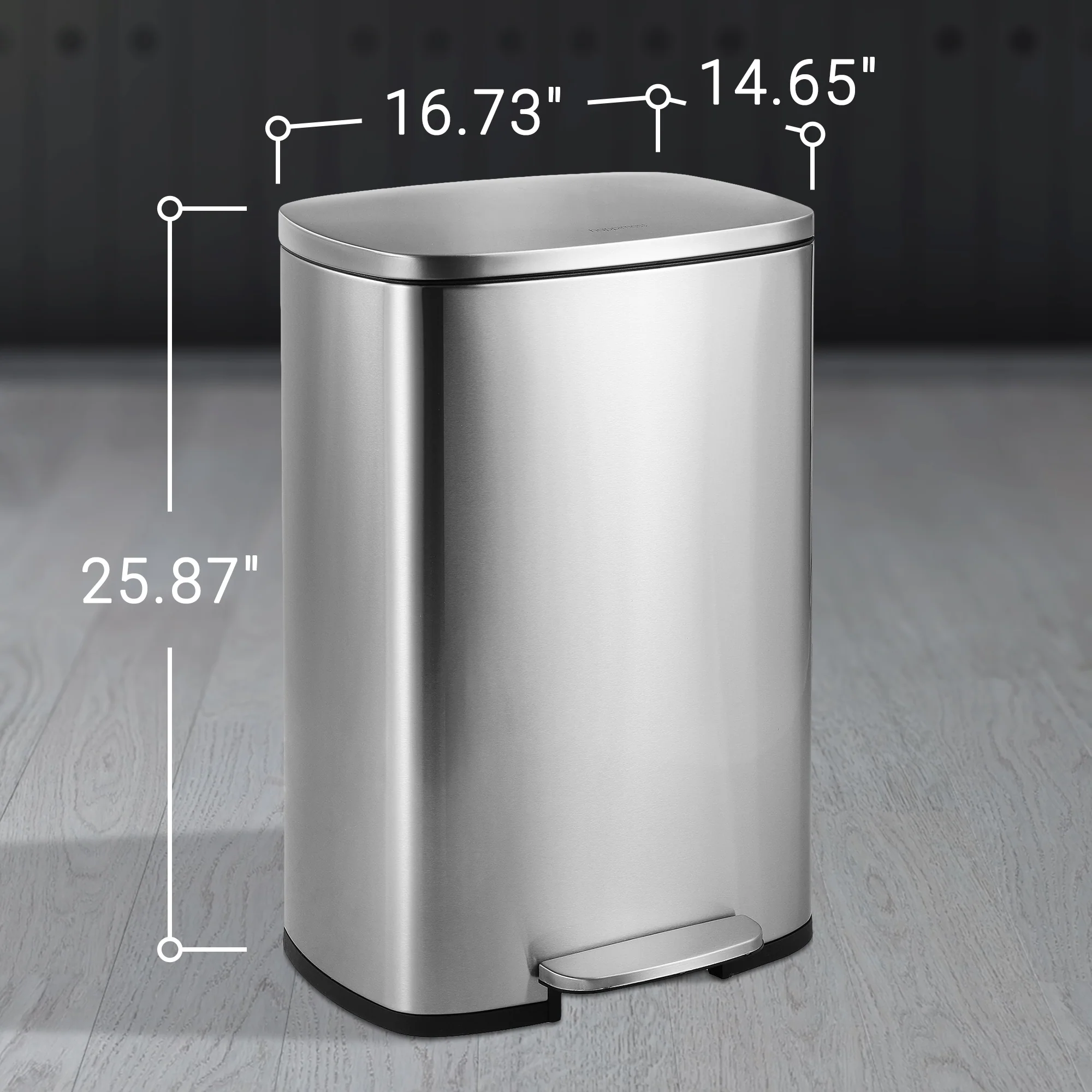 happimess 13-Gallon Trash Can with Soft-Close Lid and FREE Mini Trash Can