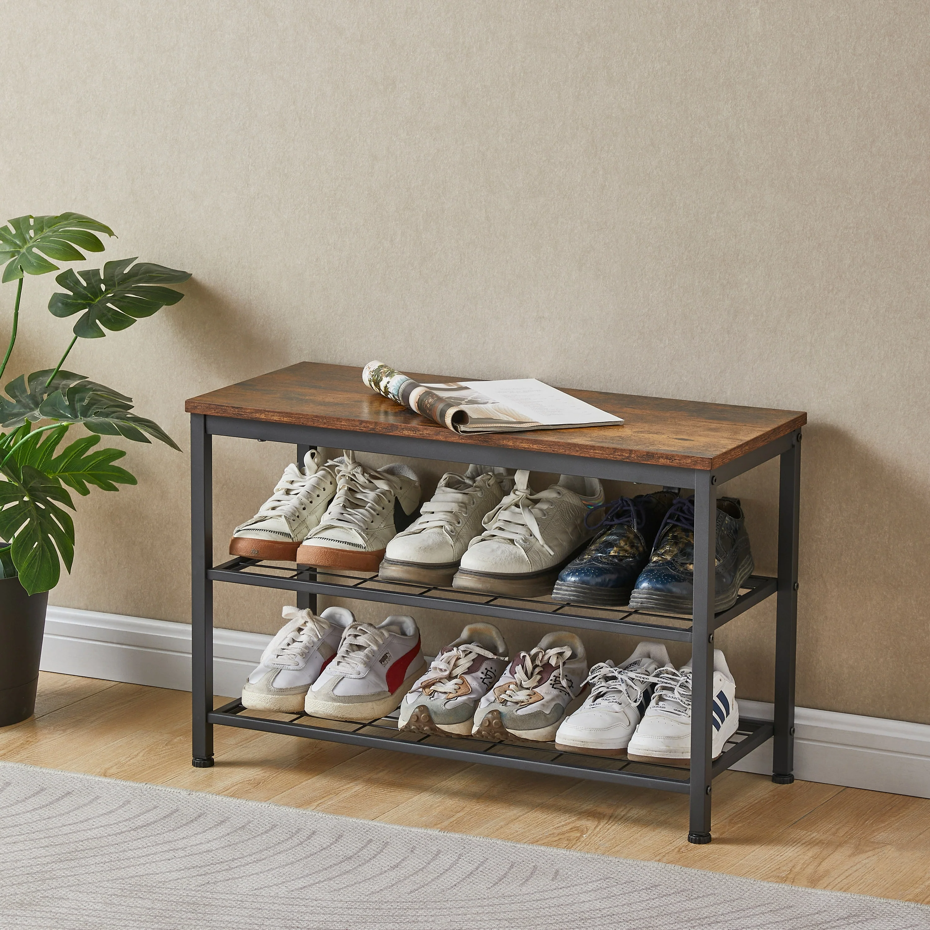 Coat Shoe Rack Bench Set