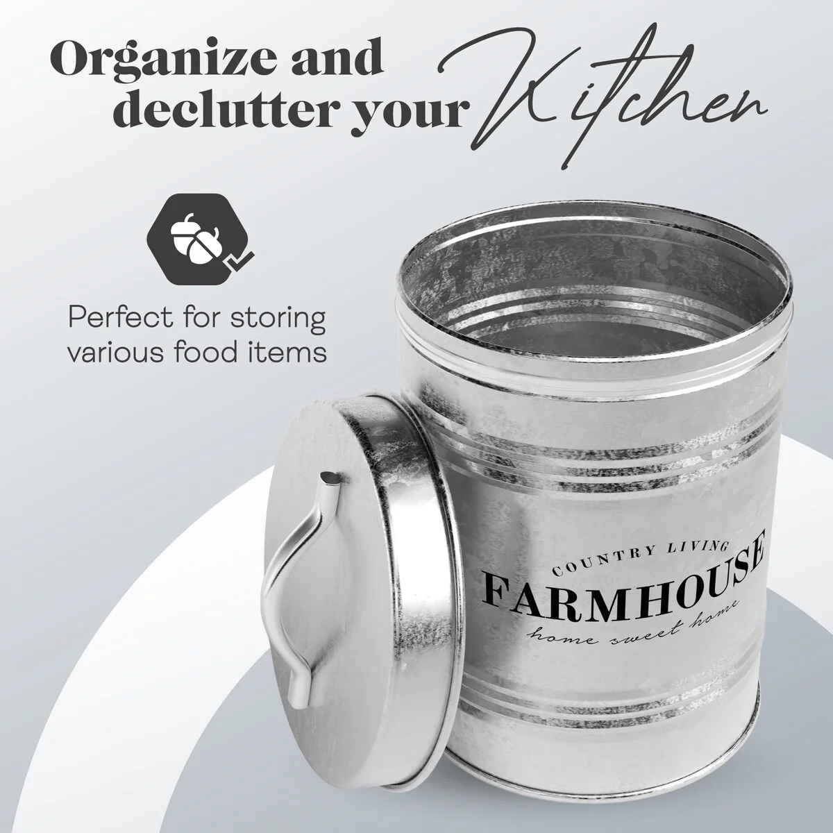 Amici Home Farmhouse Country Living Galvanized Canister - 76 oz