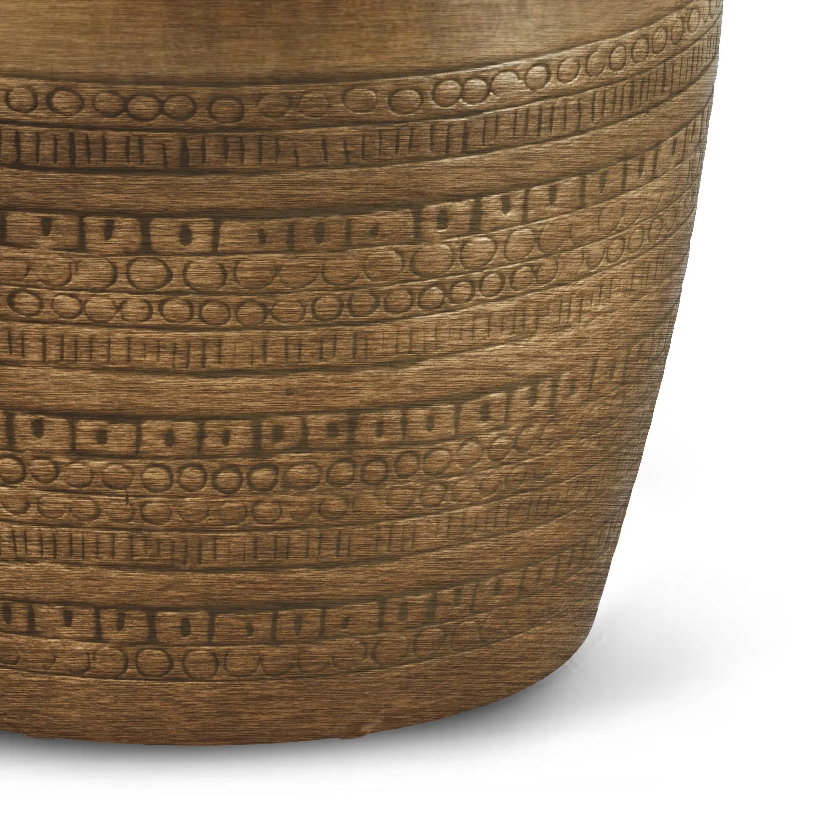 Heights Solid Metal Drum-Shaped Accent Table with Distinctive Texture