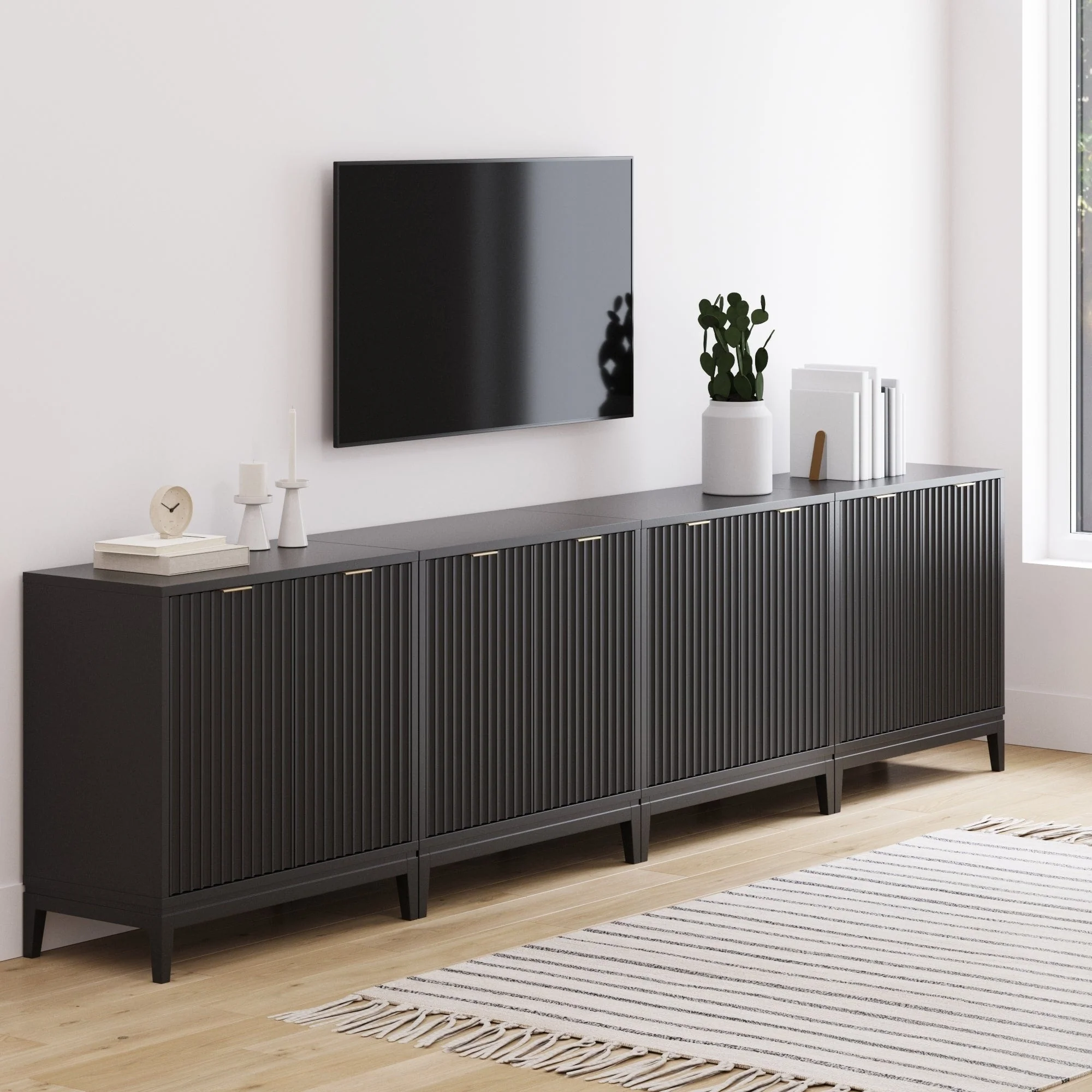 Jasper Modern Sideboard, Kitchen Storage Cabinet with Fluted Doors