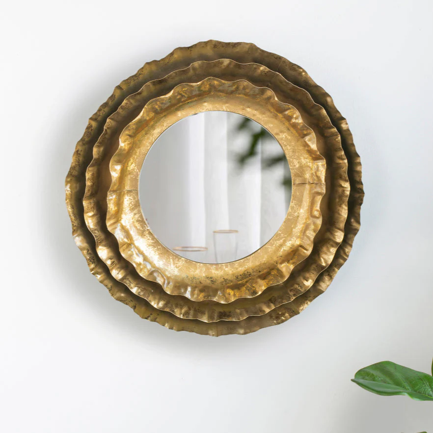 16 Round Wall Mirror with Metal Frame