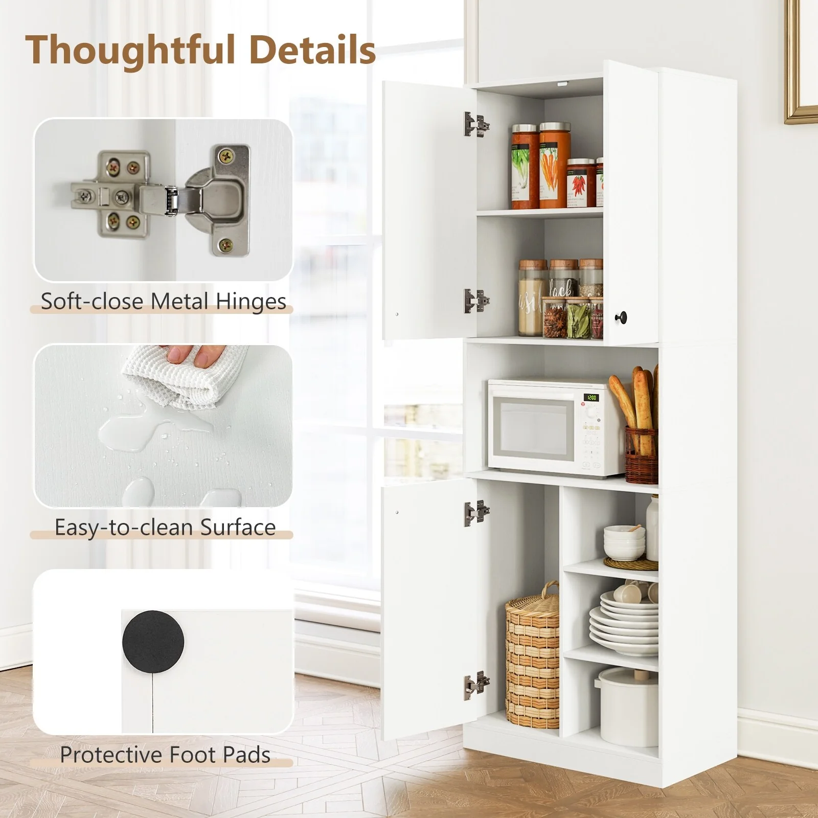 Costway Kitchen Pantry Storage Cabinet 65.5
