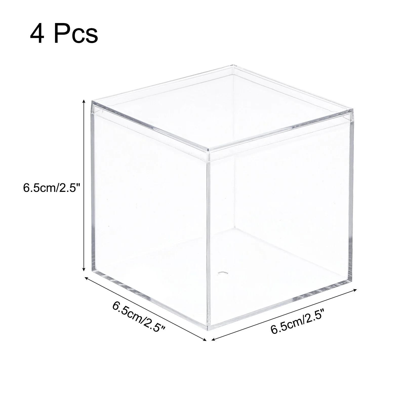 Acrylic Storage Box Square Display Case with Lid, Container Box - Clear