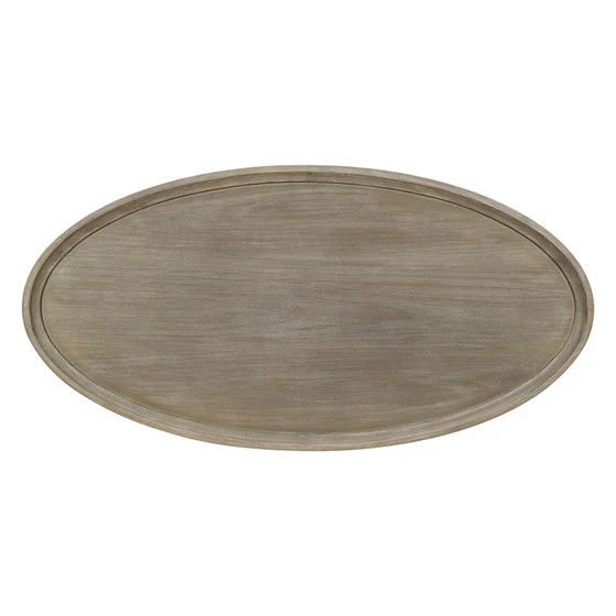 Oval Coffee Table with Open Shelf and Turned Legs