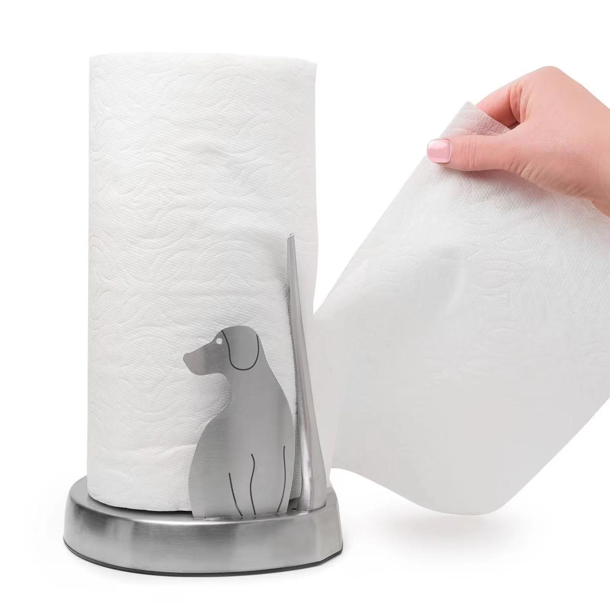 Woof Stainless Steel Spring Tension Paper Towel