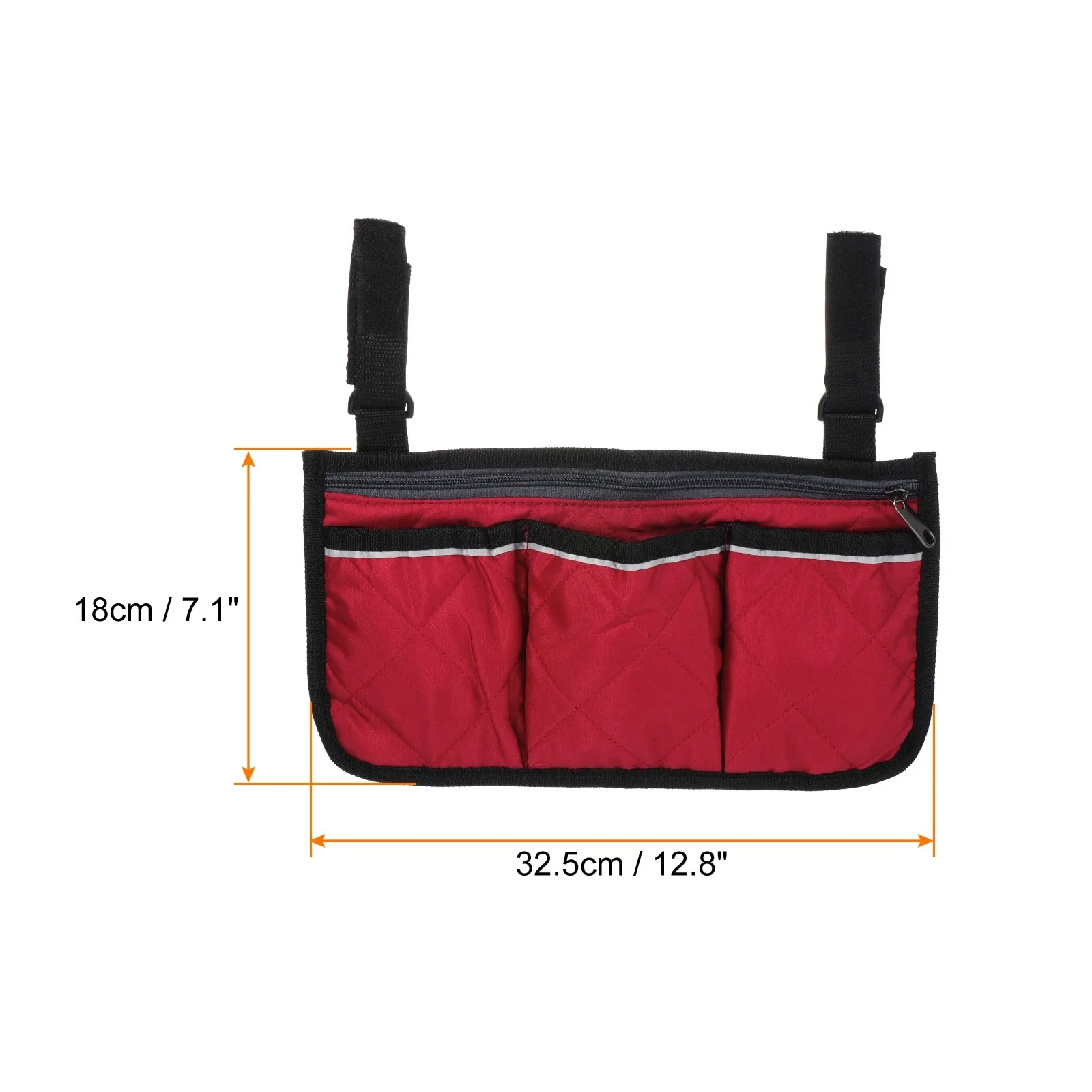 Chair Armrest Organizer, 4 Pockets Book Holder with Straps, Purple