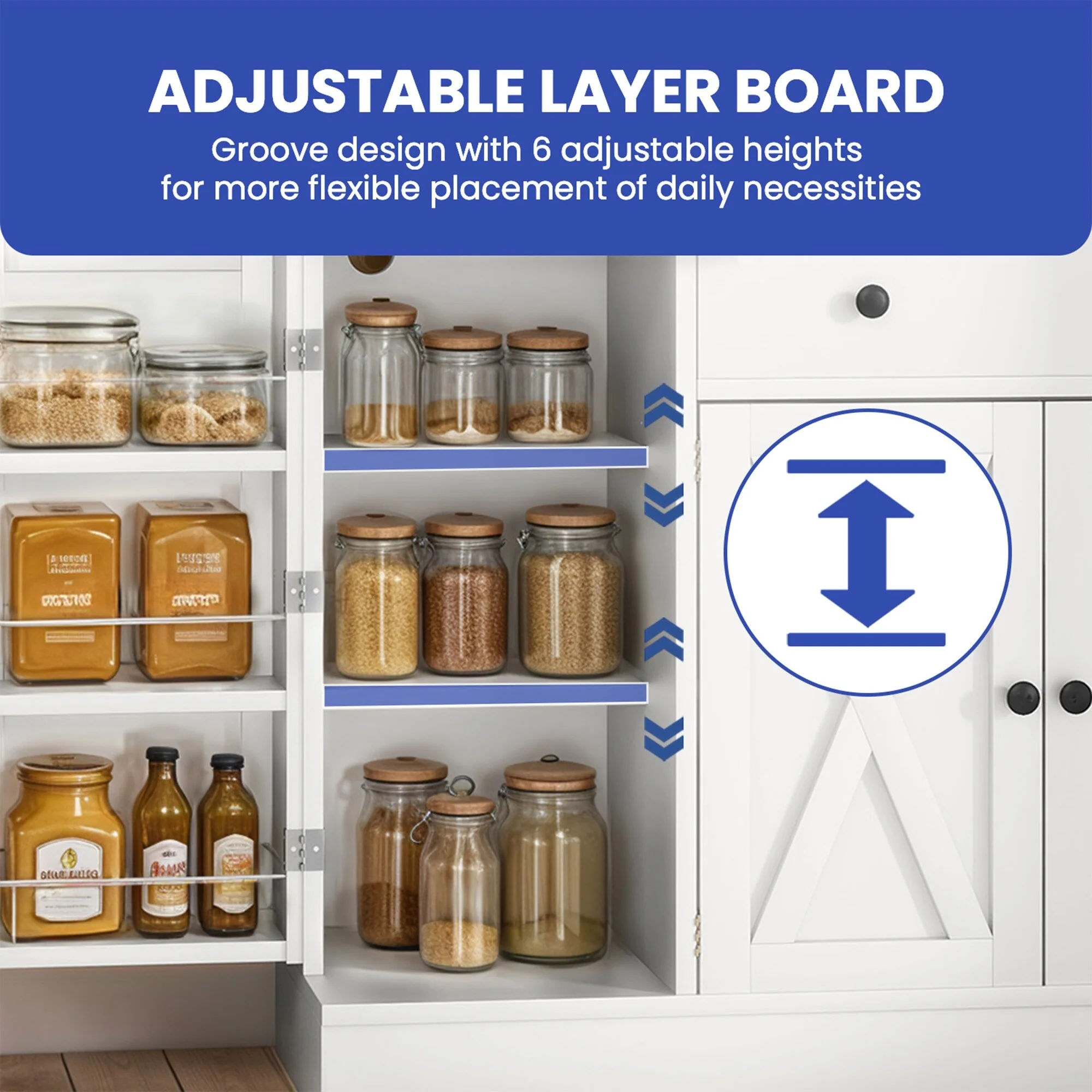 71'' Kitchen Pantry Storage Cabinet - 71