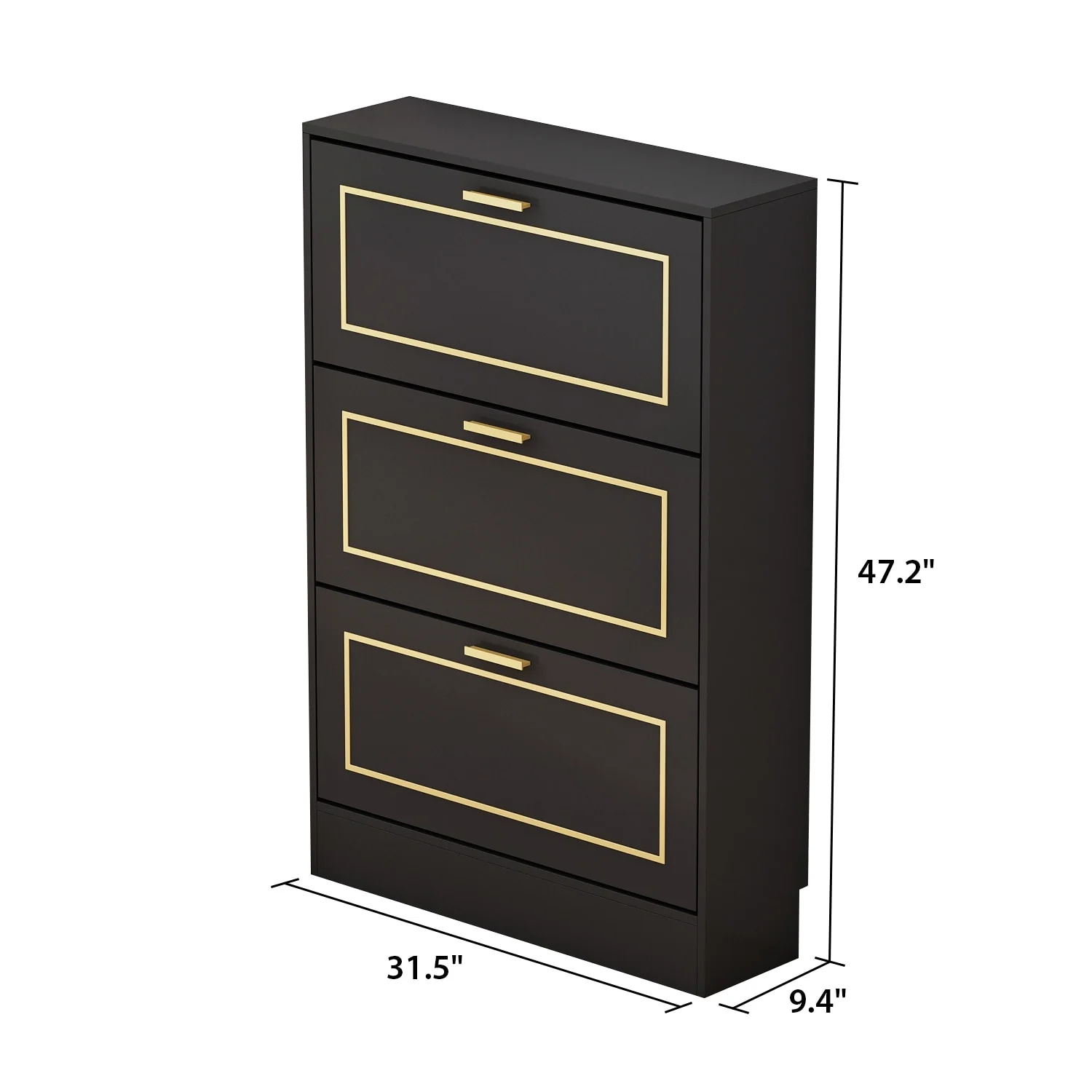 Fold-Out Shoes Cabinet Storage Cabinet Dresser Chest(Black/White)