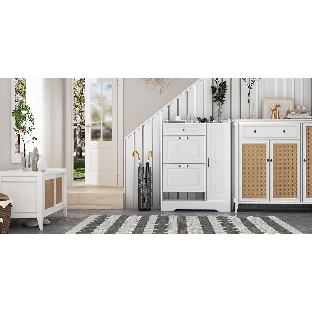 Shoe Cabinet with Door Drawers for 18 Pairs by Kerrogee