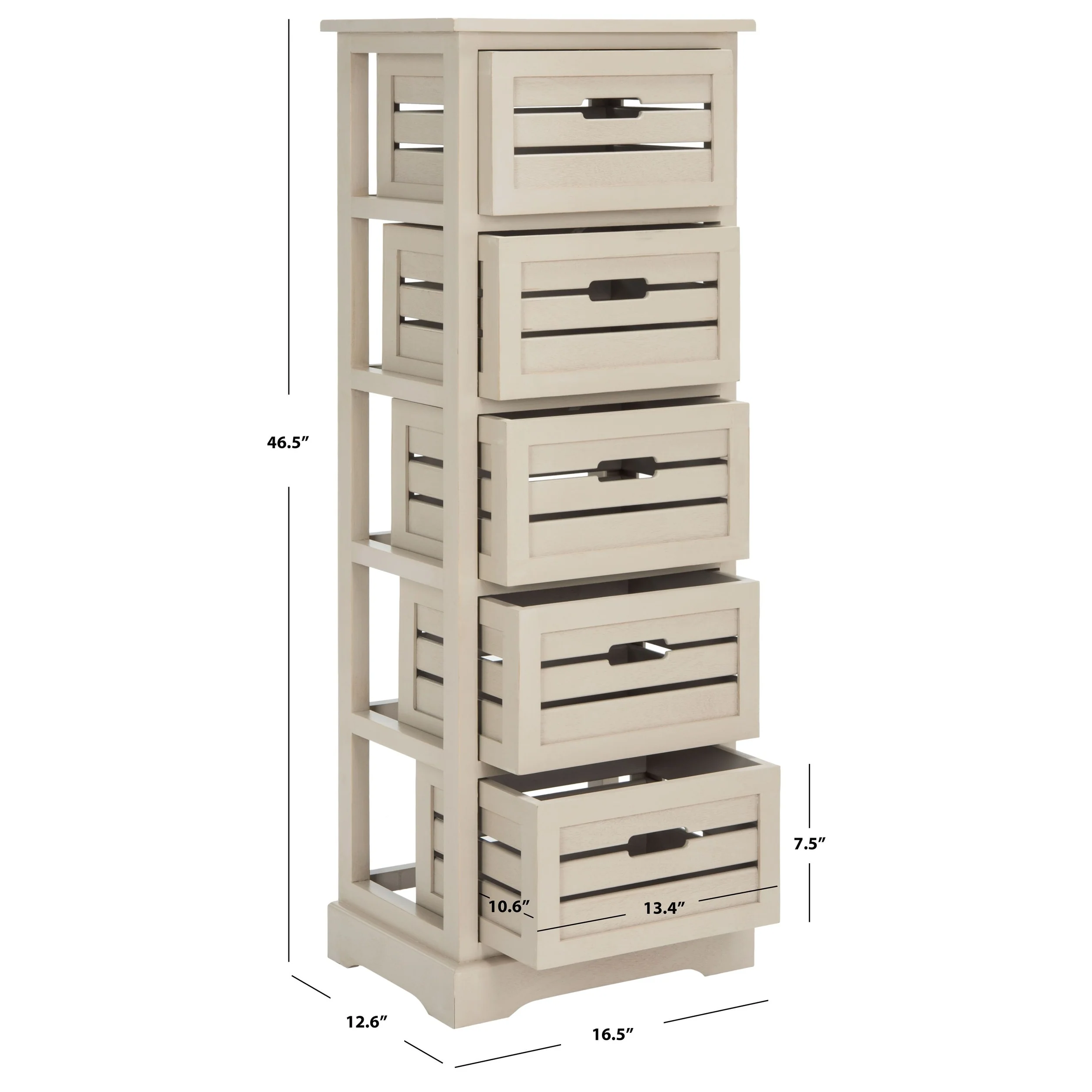 SAFAVIEH Cinda Black Storage 5-Drawer Cabinet - 16.5