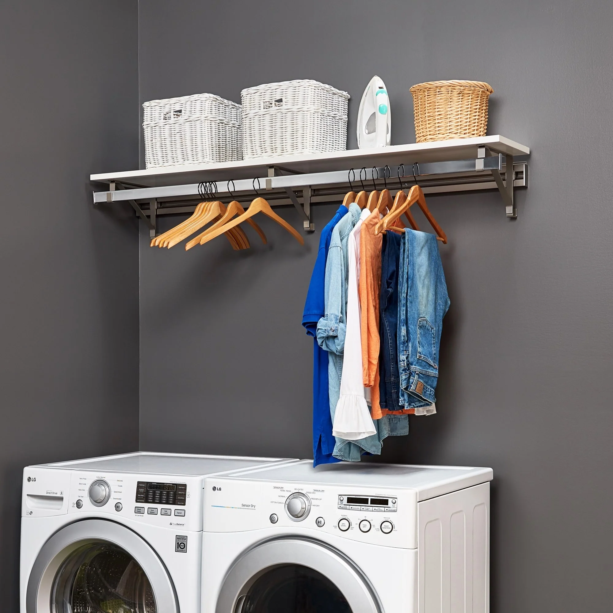 arrange a SPACE LHS Laundry Room Single Shelf-Hang Kit