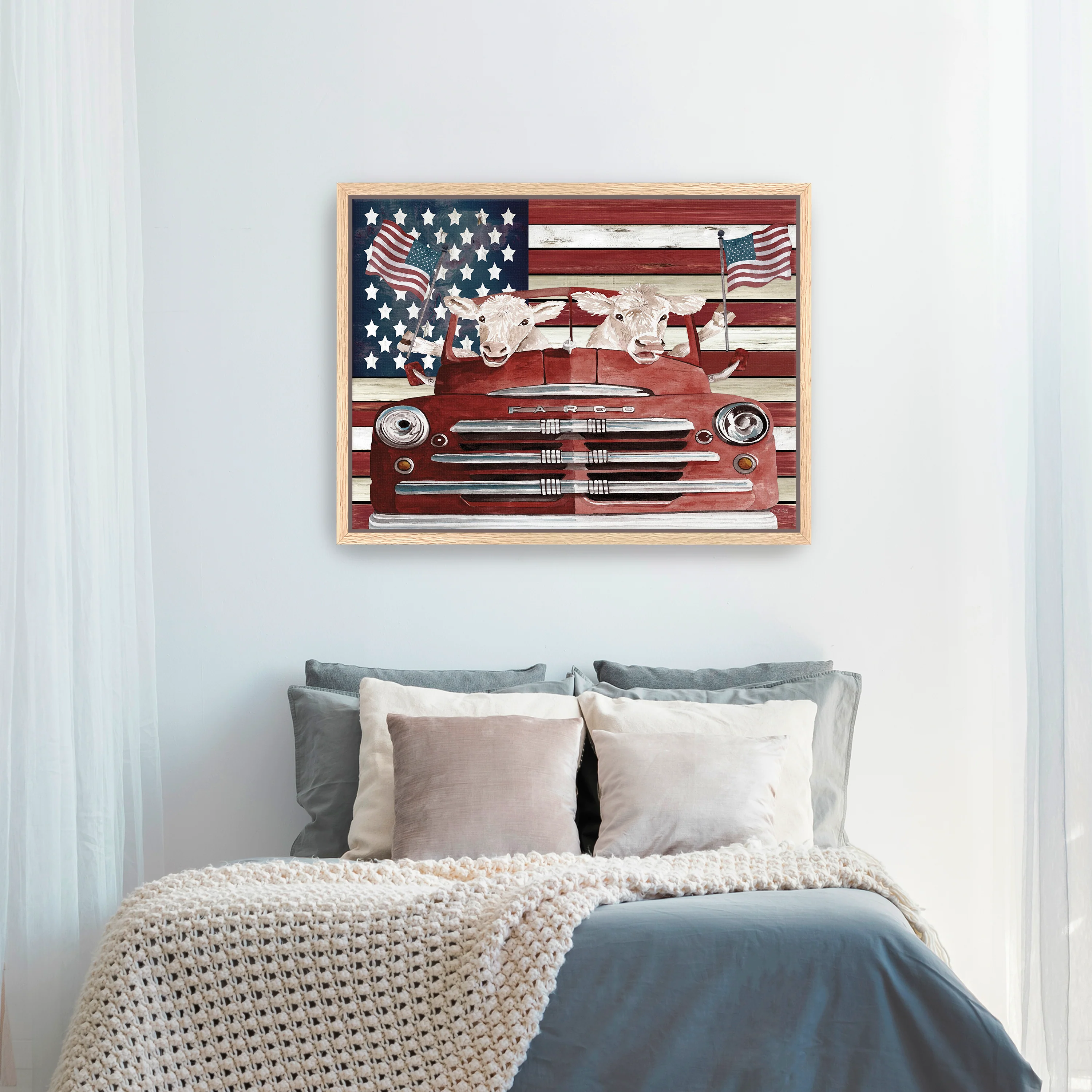 Patriotic Cows Canvas Giclee