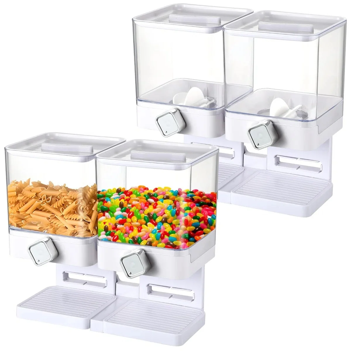 ColourTreeUSA 3.5L Single or Double Square Commercial Dry Food Dispenser