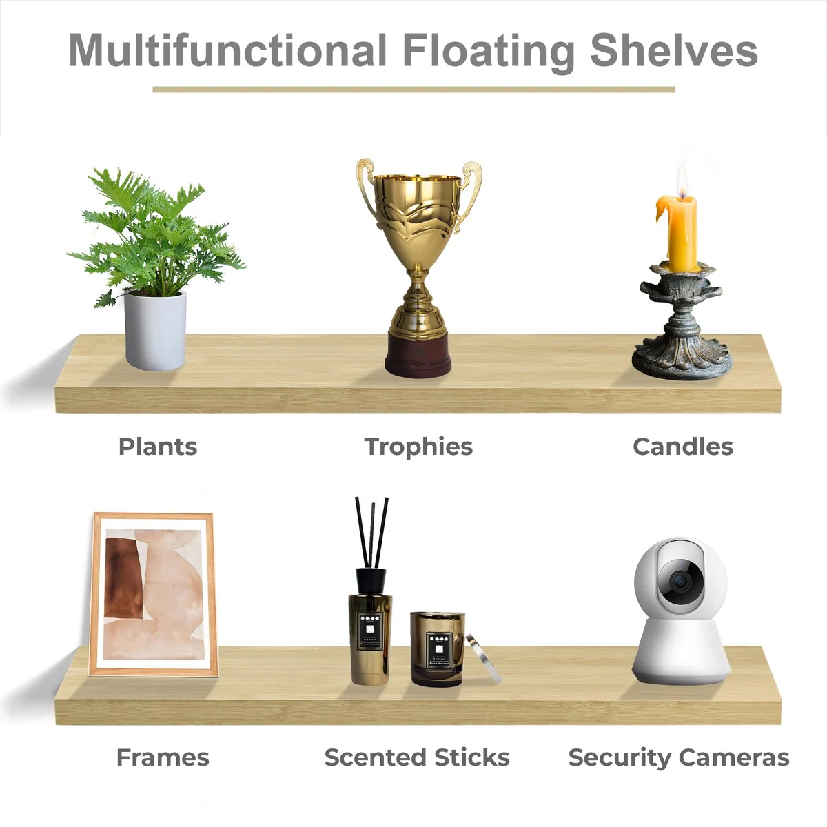Sorbus Long Floating Shelves for Wall Set of 2 - 35