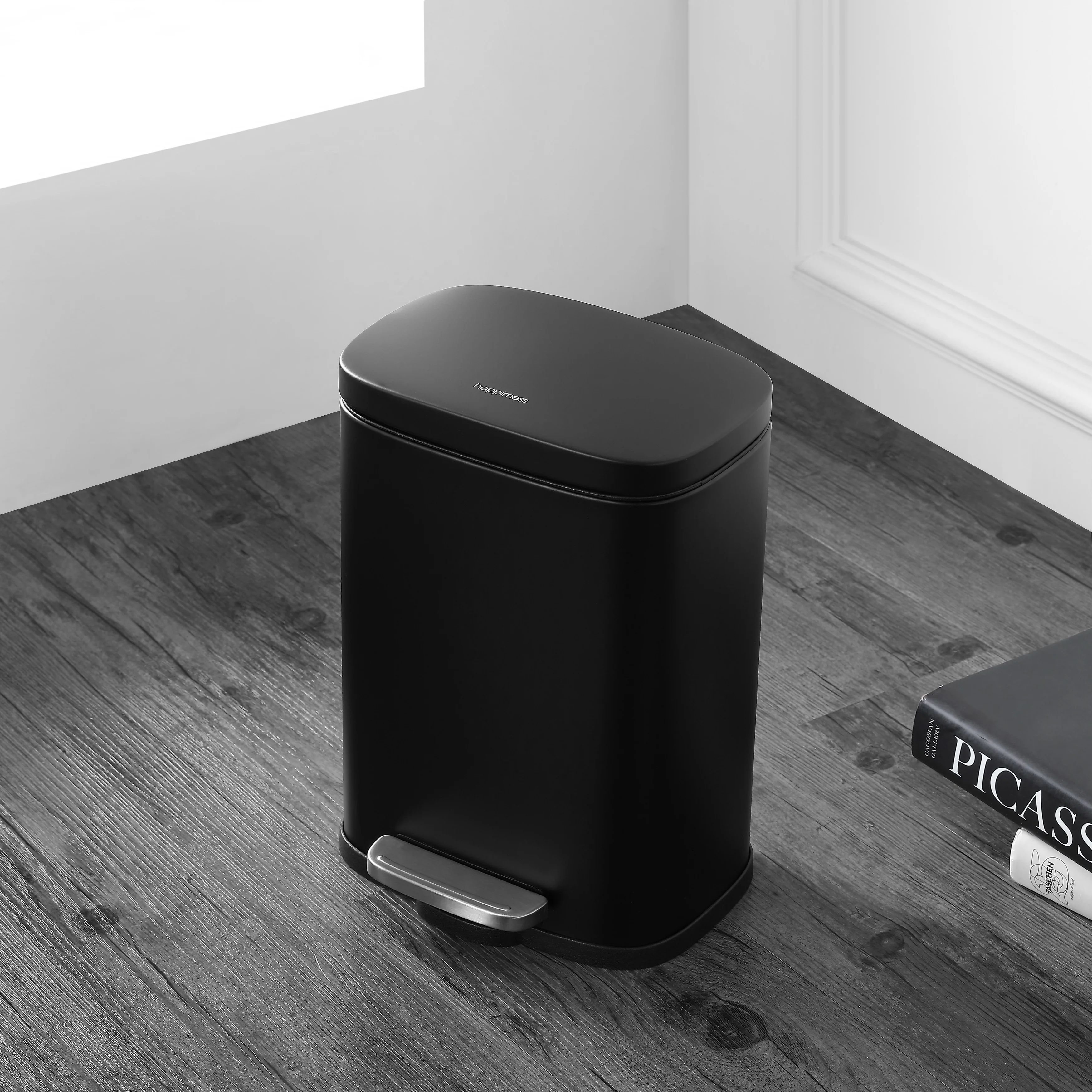 happimess 13-Gallon Trash Can with Soft-Close Lid and FREE Mini Trash Can