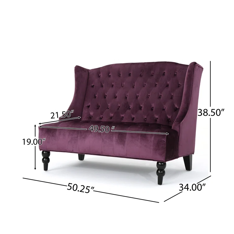 Carolina 50.25'' Upholstered Loveseat