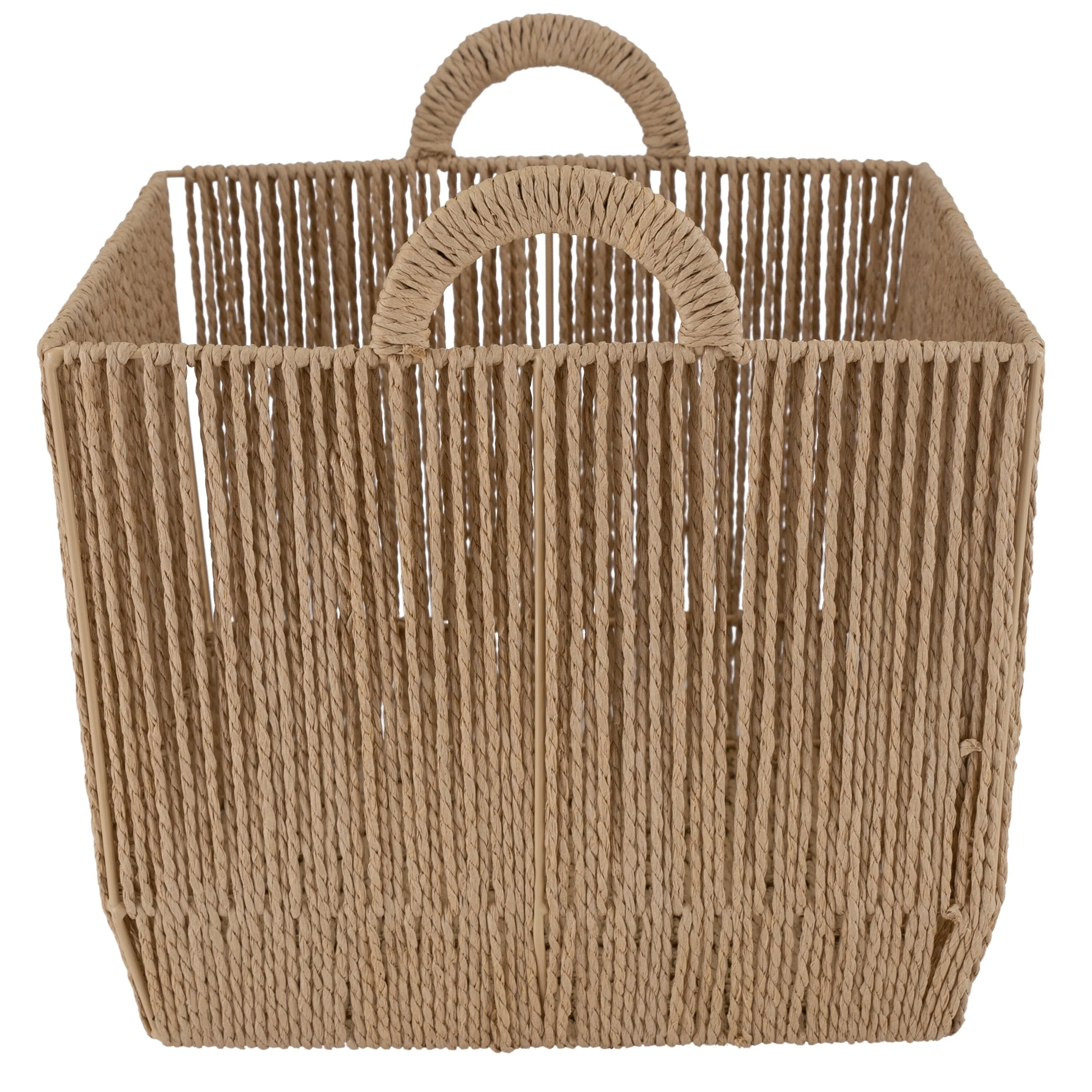 Simplify Vertical Weave Storage Basket with Round Handles
