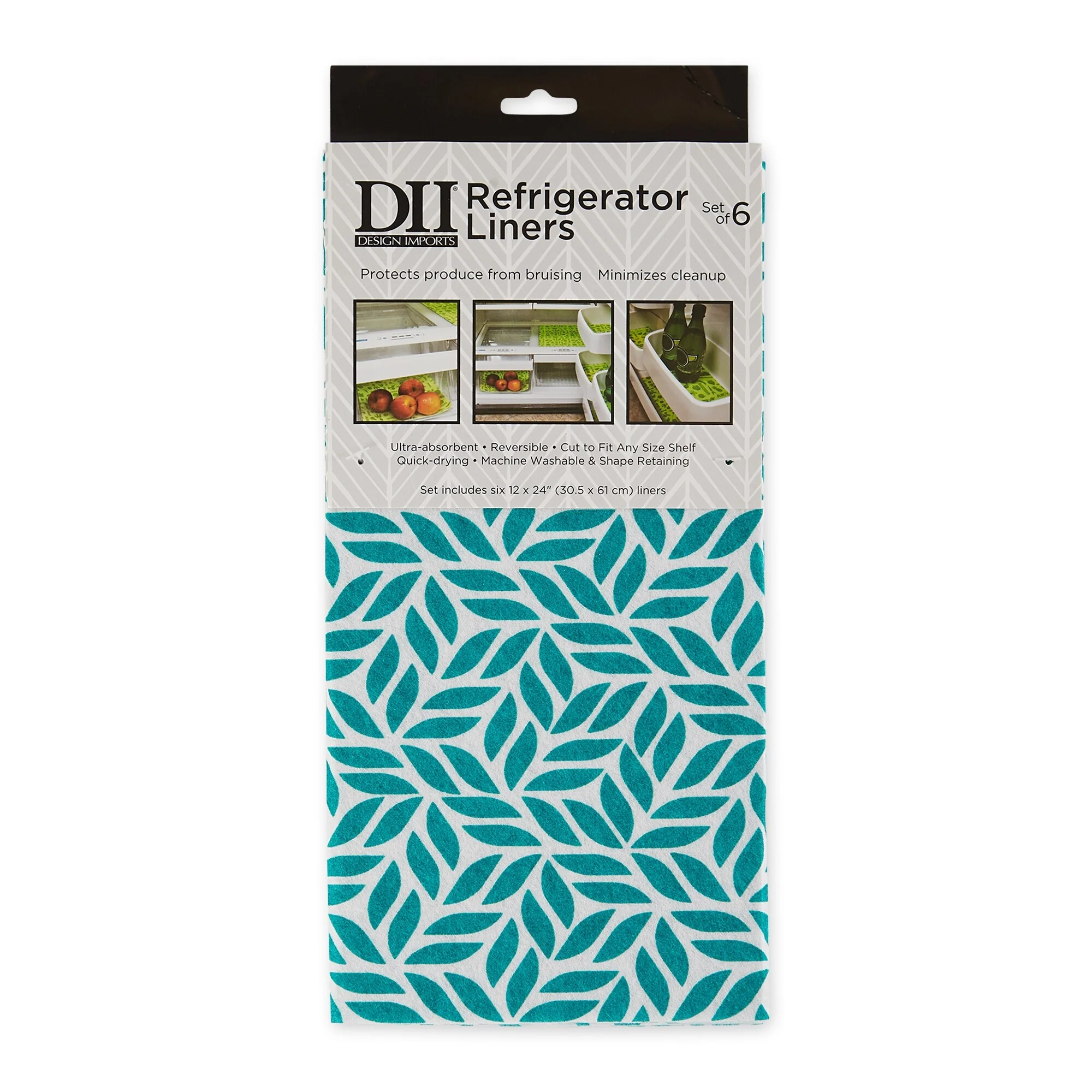 DII Nautical Blue Market Print Fridge Liner (Set of 6)