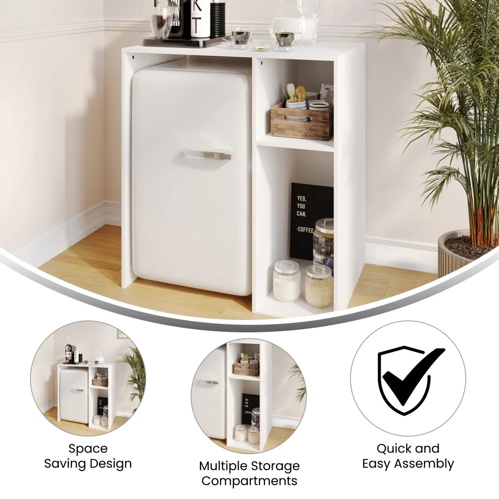 Space-Saving Mini Fridge Organizer Shelf with Cubby Storage