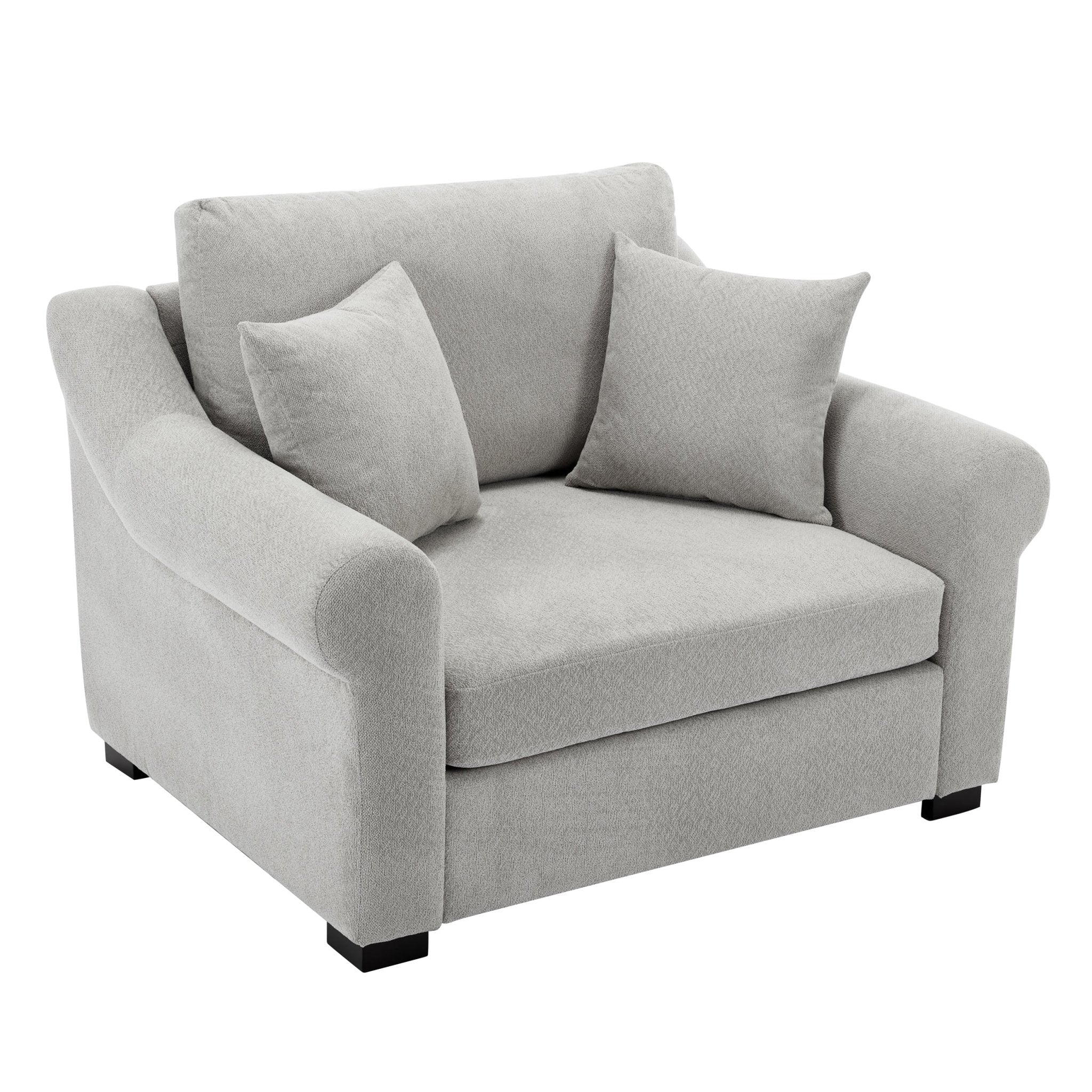 Elicited Upholstered Arm Chair with Wide Armrests and Removable Cushion