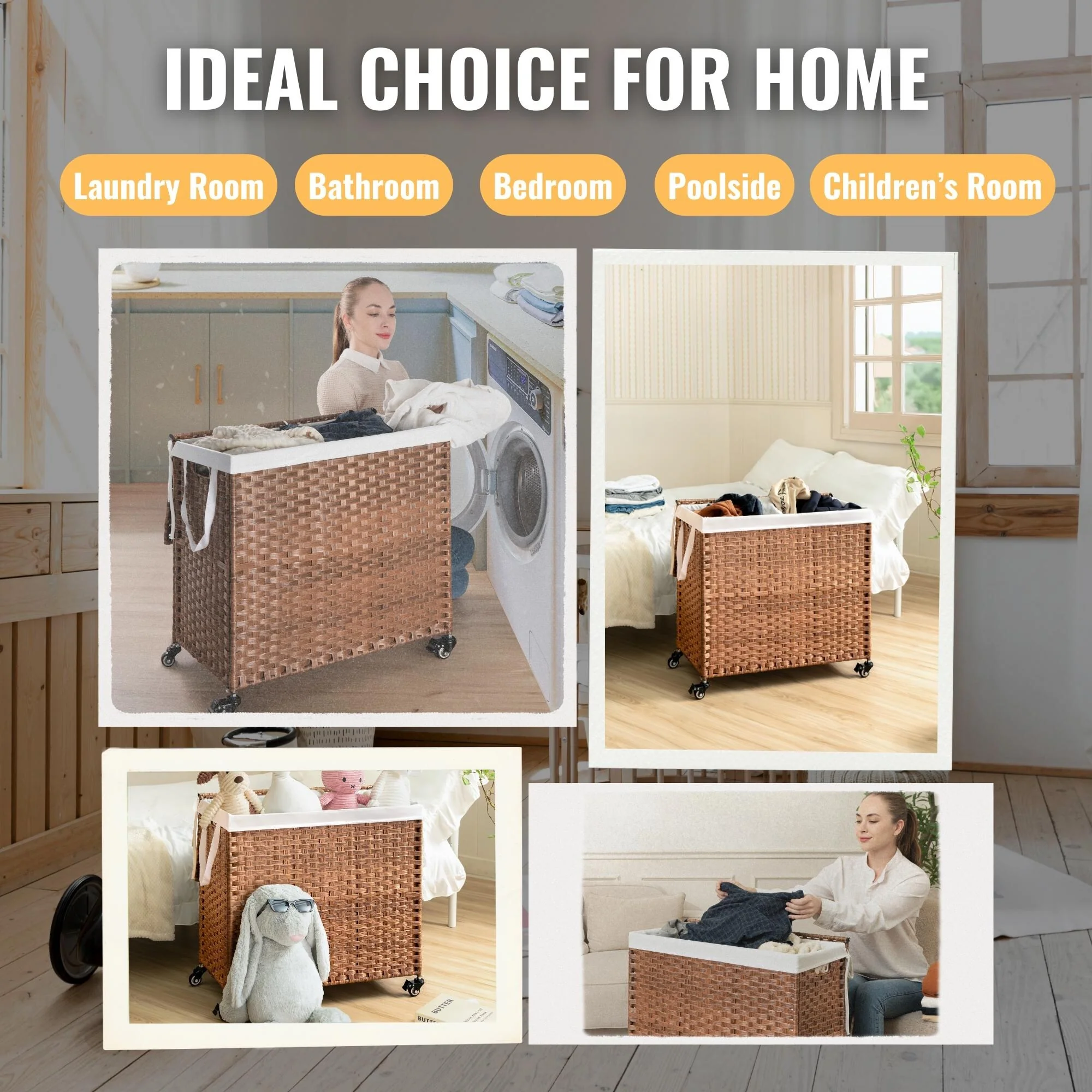 GDFStudio - Ethan Monroe Laundry Hamper Set - Versatile and Stylish Storage Solution