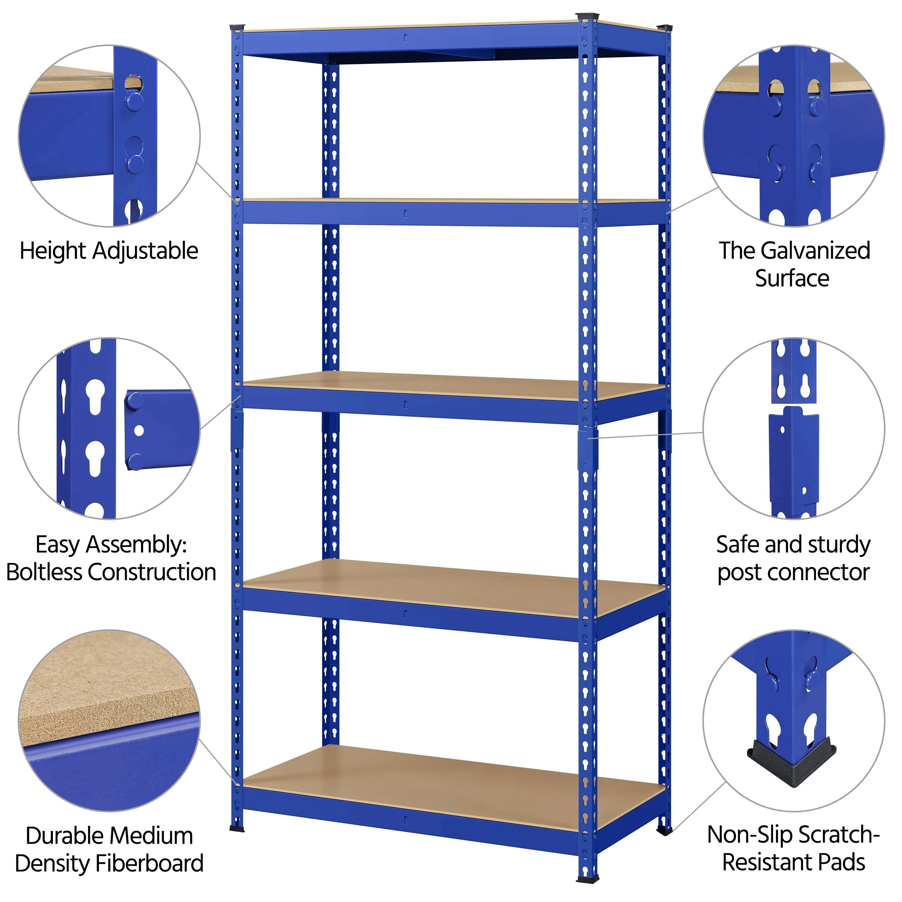 Yaheetech Metal Storage Shelving 5 Tiers Boltless Display Stand, L35.5 x W17.5 x H72 inch, Adjustable Racks