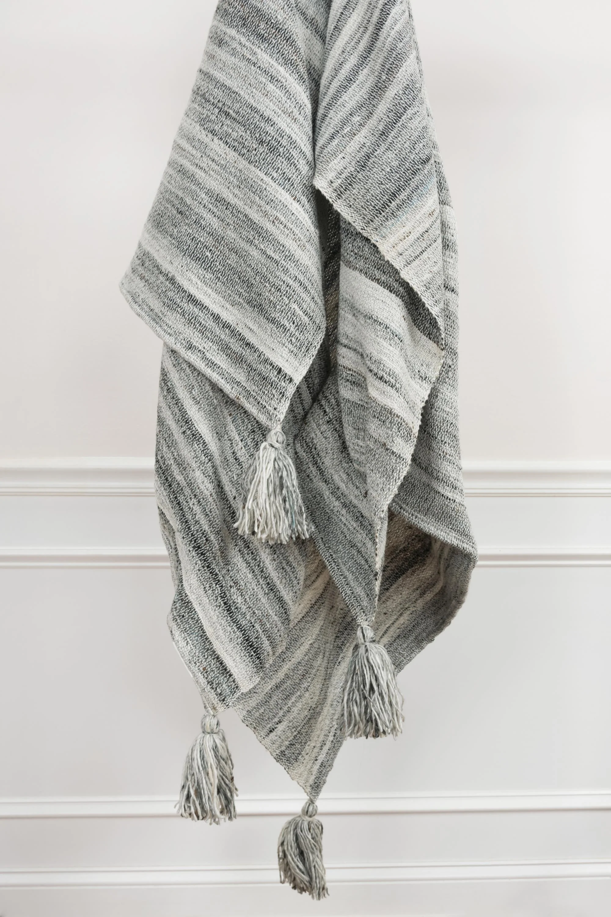 Woven Abstract Tassel Throw