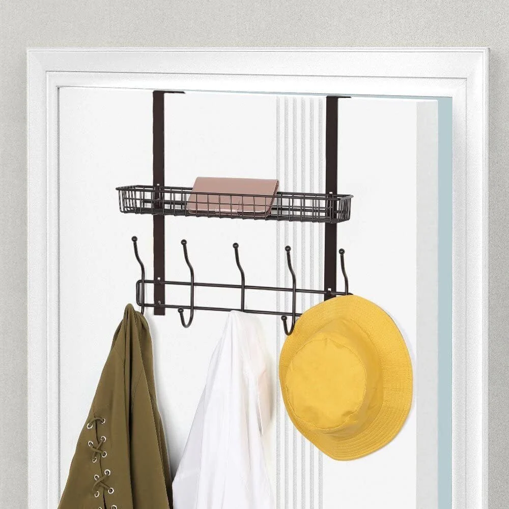 Over The Door Shelf Organizer with 5 Hook