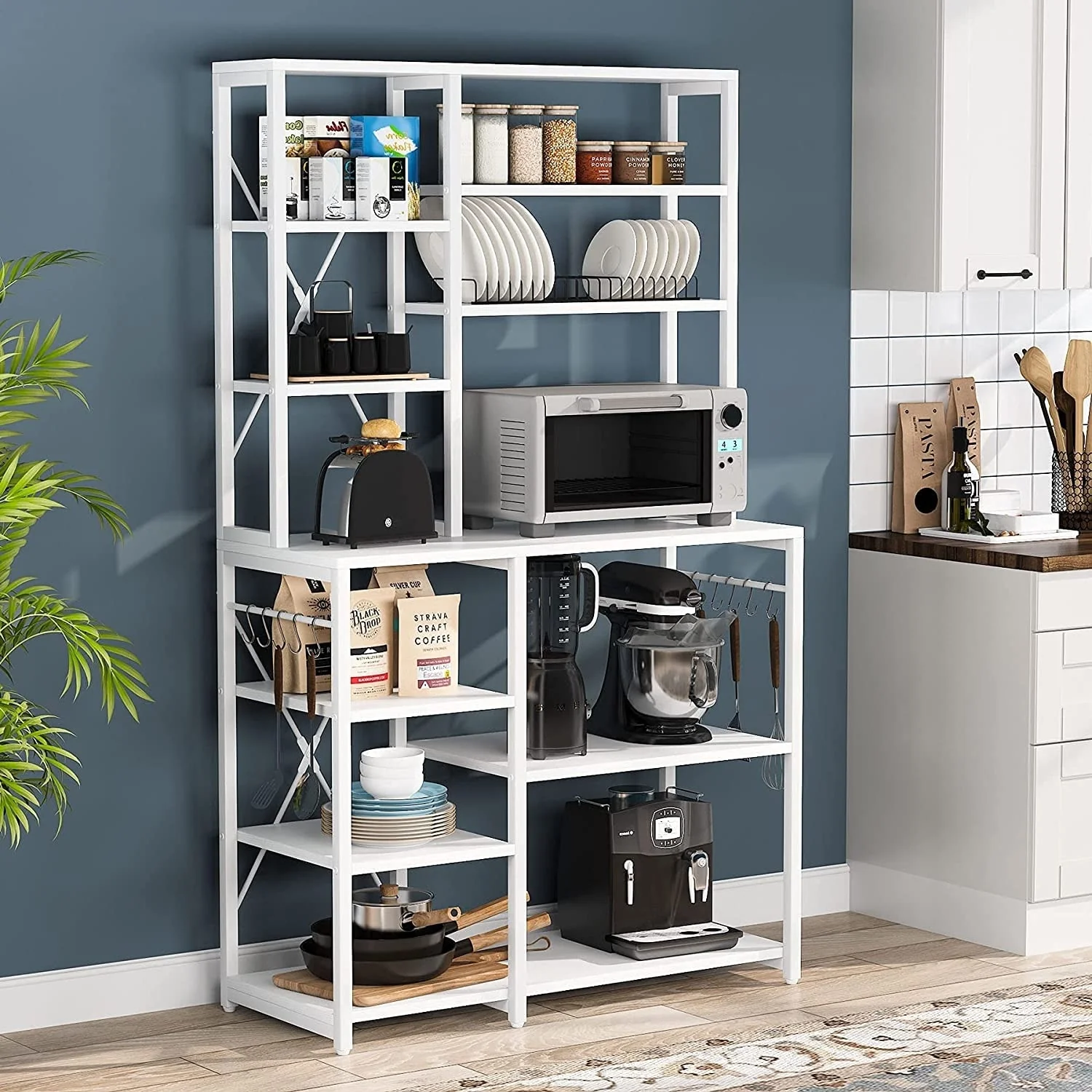 Kitchen Baker's Rack, Free Standing 5-Tier, 6-Tier Kitchen Utility Storage Shelf Rack