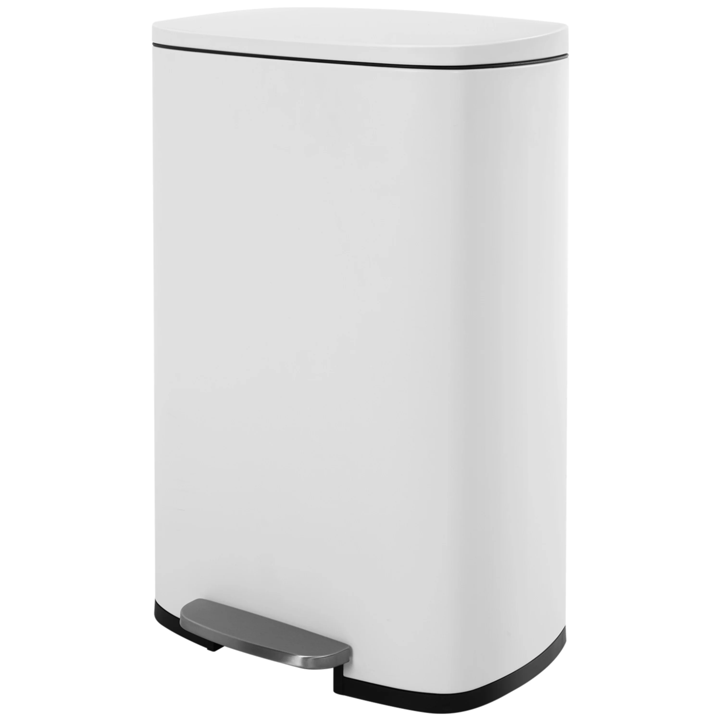 13 Gallon 50 Liter Stainless Steel Step Trash Can with Removable Inner Bucket by Furniture of America