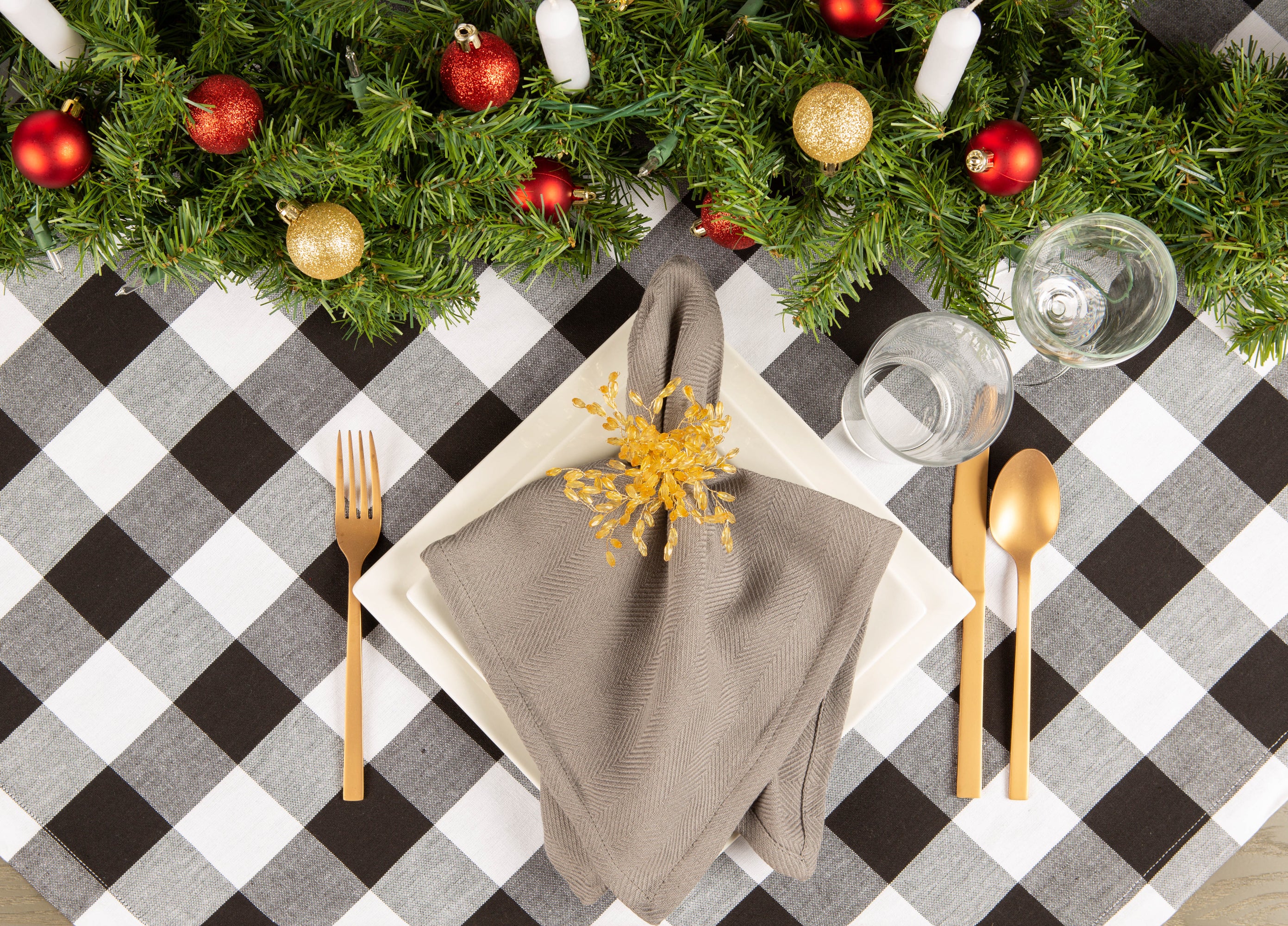 Black Buffalo Check Tablecloth