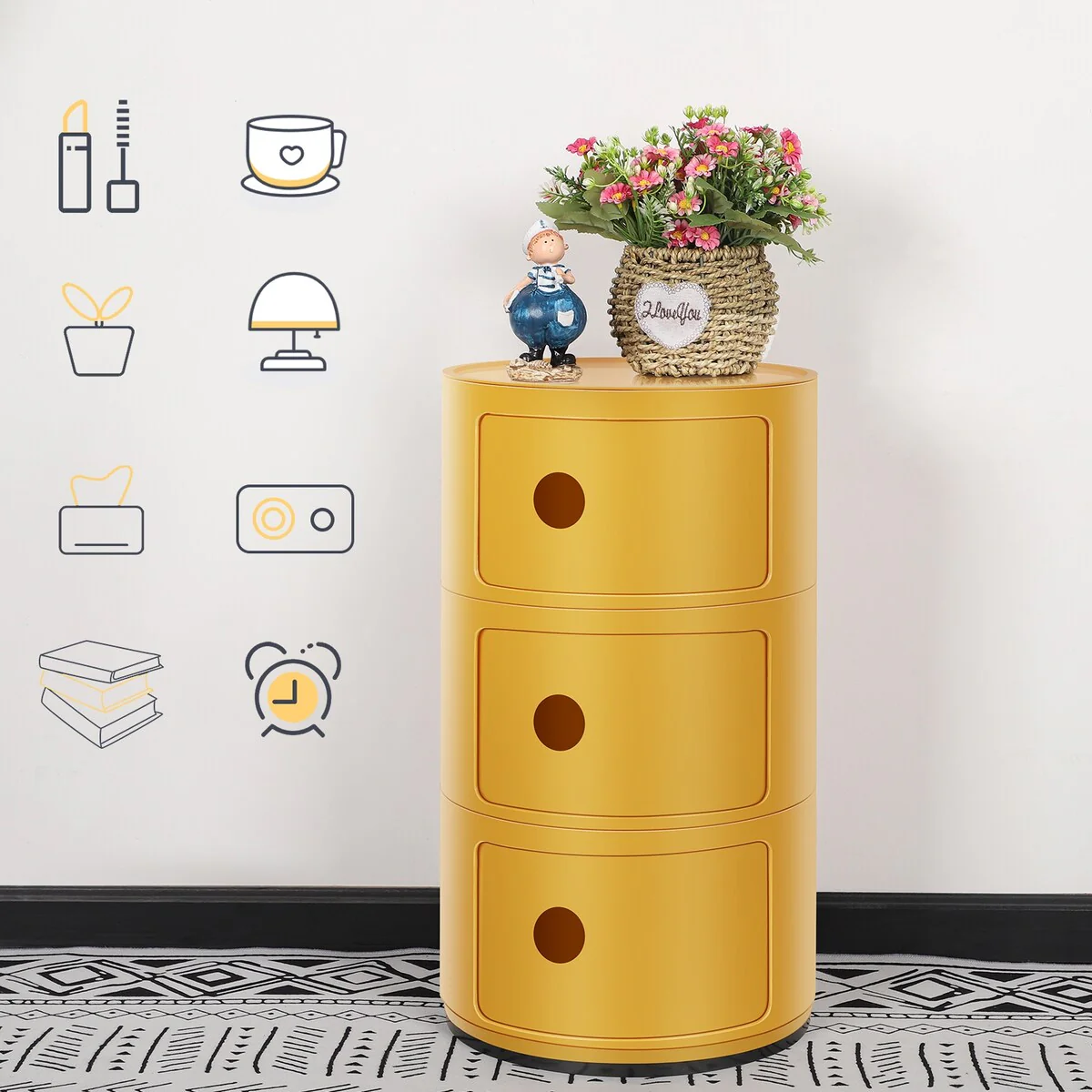 ABS Multifunction Storage Table Stackable Detachable Organizer