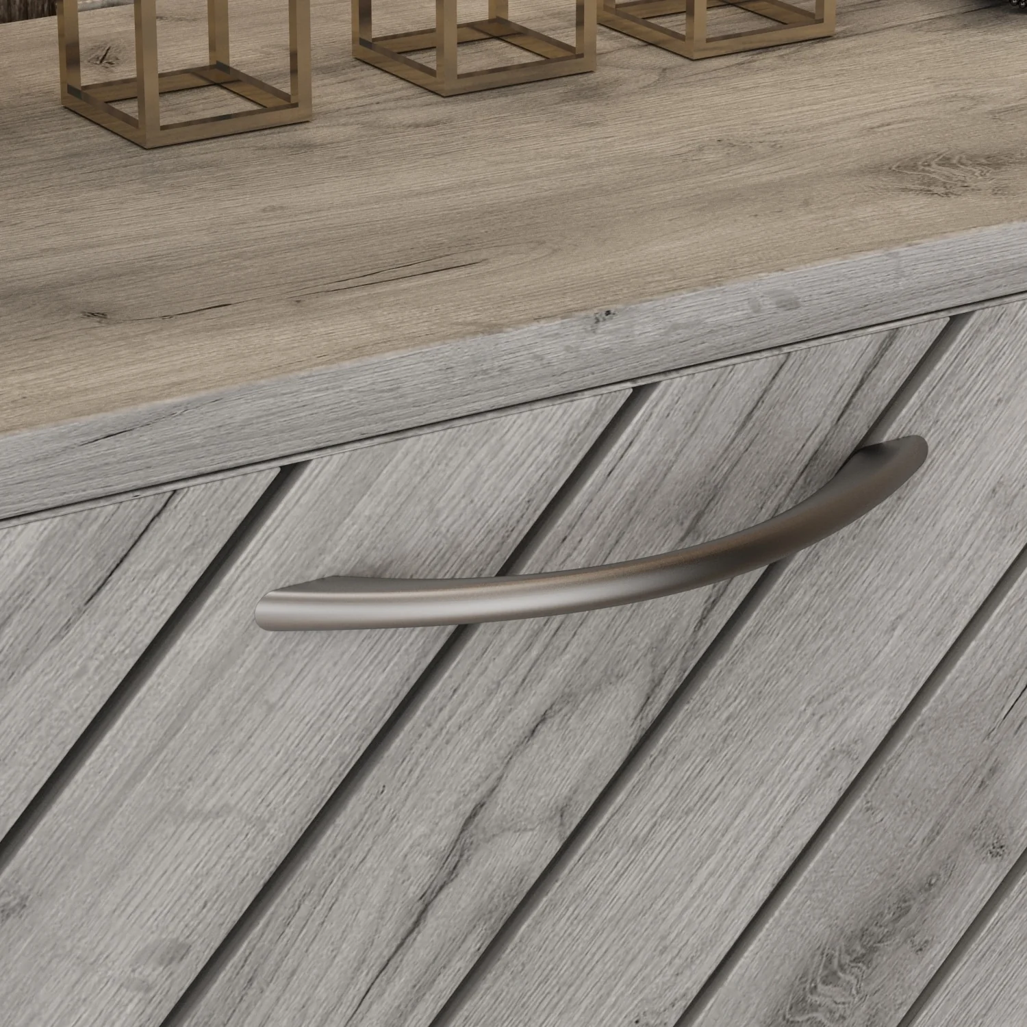 Kerrogee 18-Pair Shoe Storage Cabinet with 3 Flip Drawers Wood/ Grey