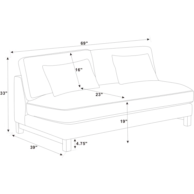 69'' Corduroy Loveseat